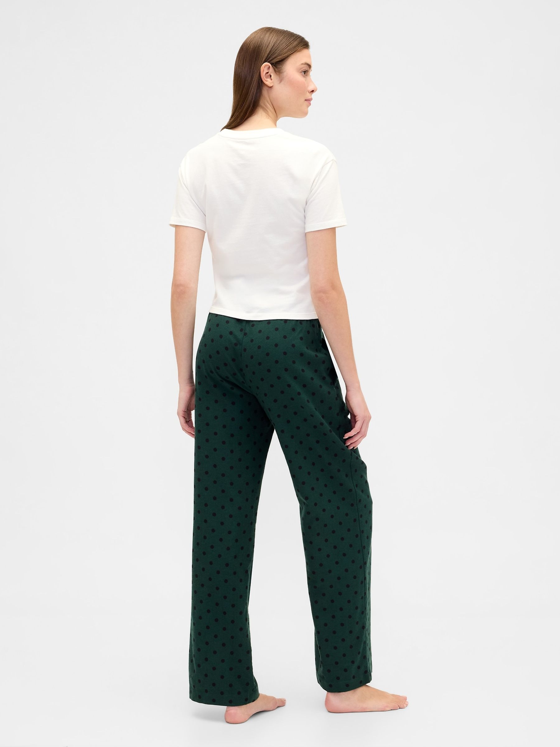 Green Flannel Pull On Pyjama Bottoms - Image 2 of 4