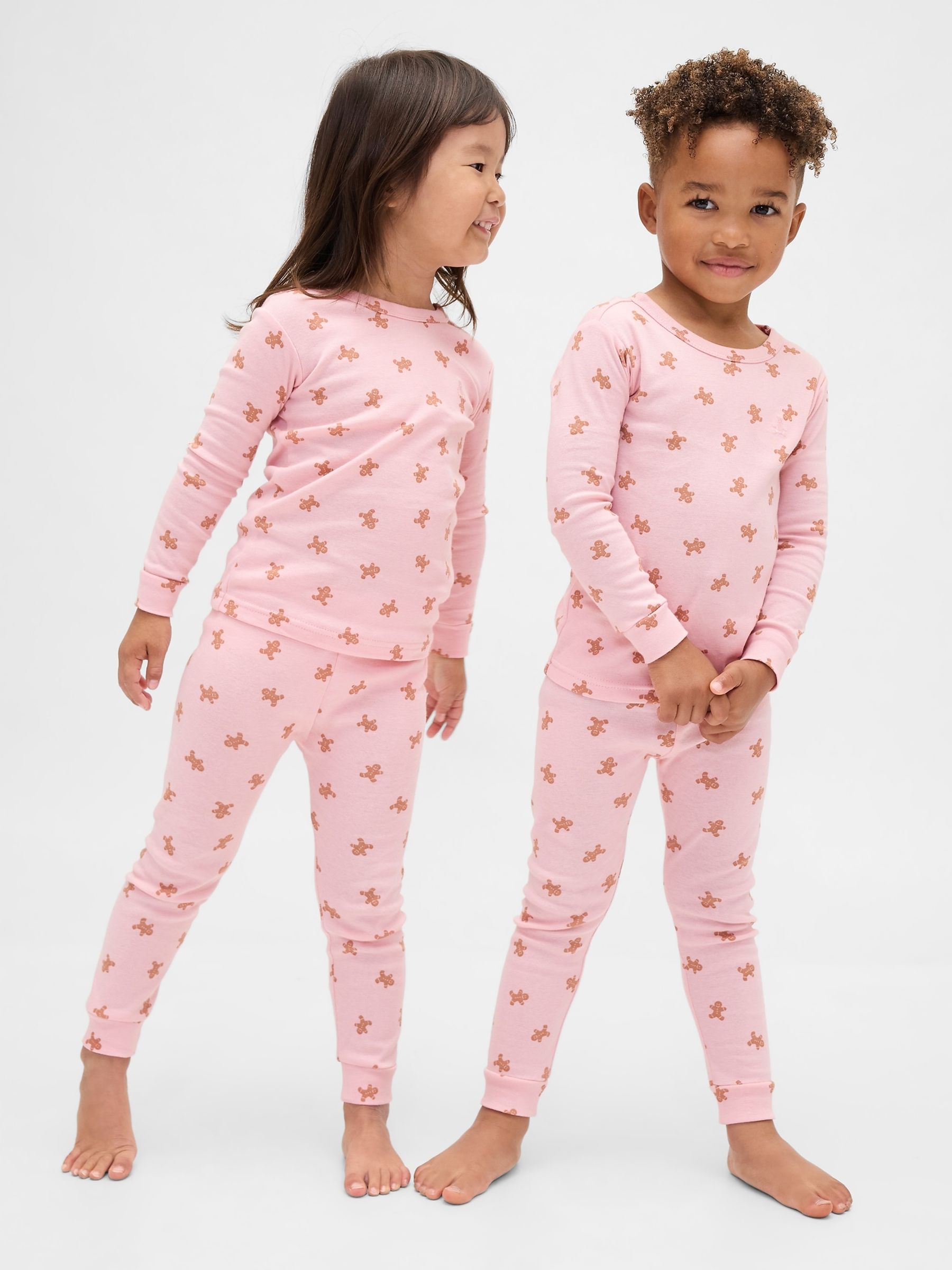 Pink Gingerbread Cotton Christmas Pyjamas - Image 1 of 5 Pink Gingerbread Cotton Christmas Pyjamas - Image 1 of 5