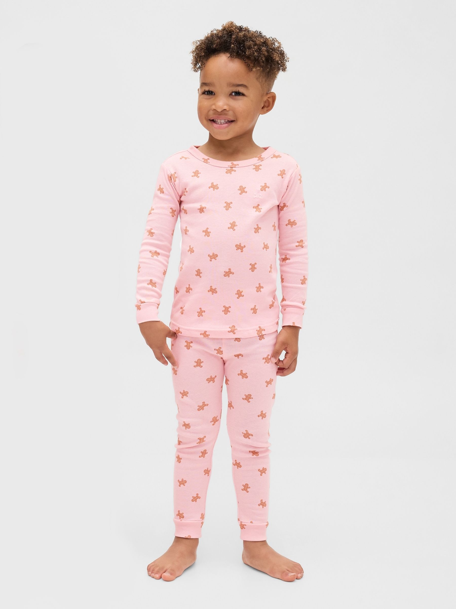 Pink Gingerbread Cotton Christmas Pyjamas - Image 3 of 5