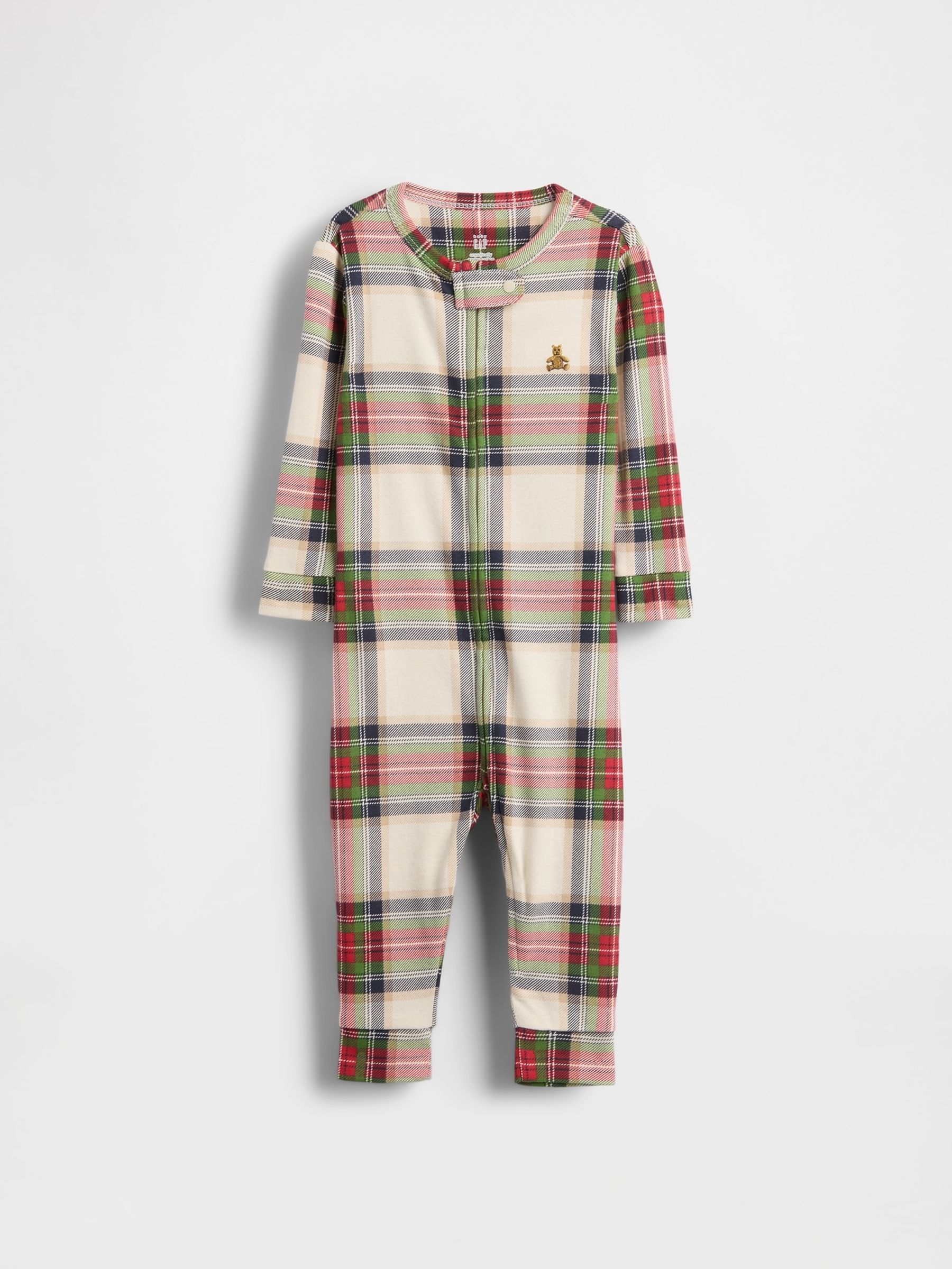 Red Check Matching Family Christmas Cotton Sleepsuit - Image 1 of 2