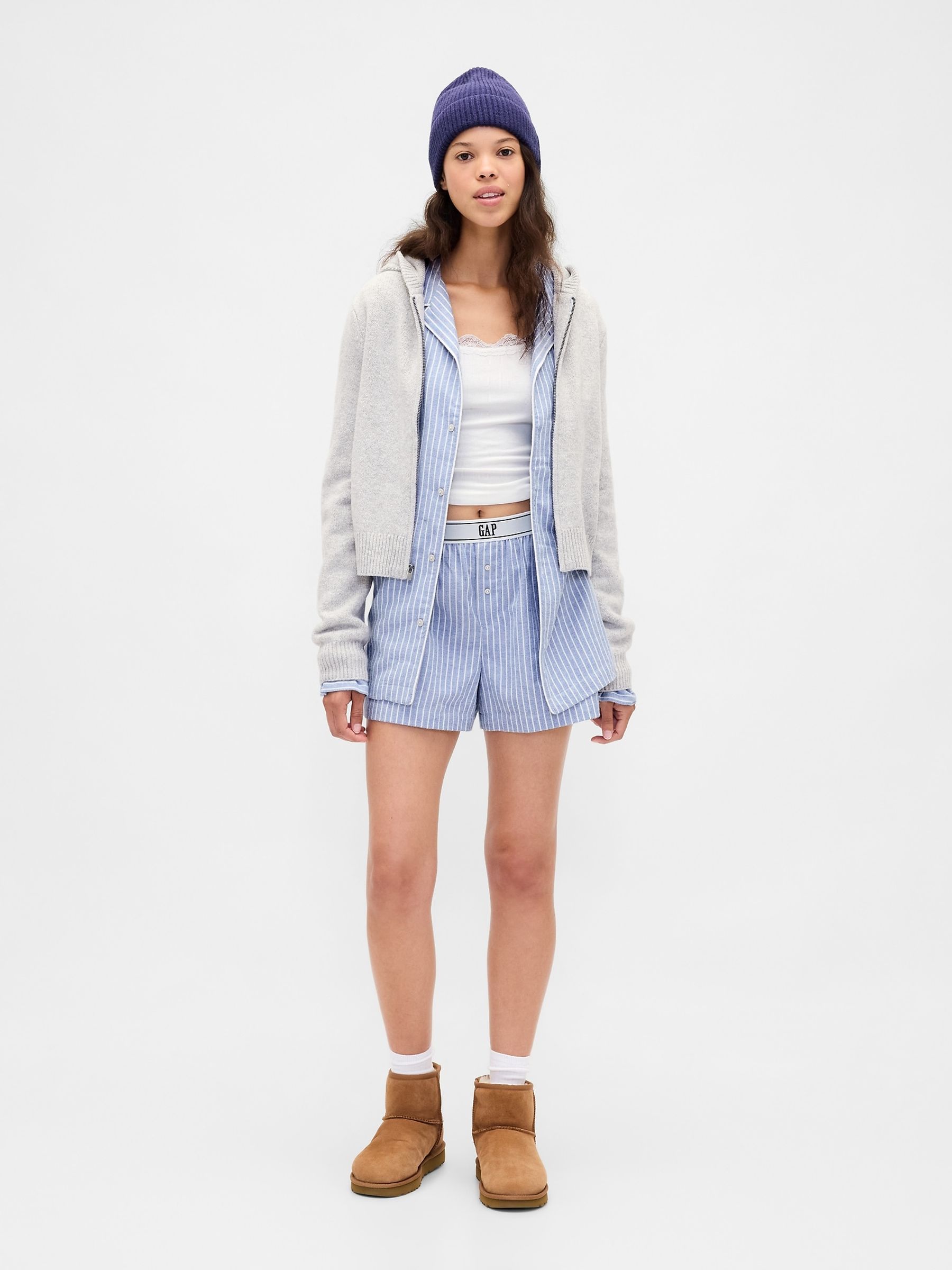 Blue Stripe Pyjama Top Matching Family Christmas - Image 2 of 3 Blue Stripe Pyjama Top Matching Family Christmas - Image 2 of 3