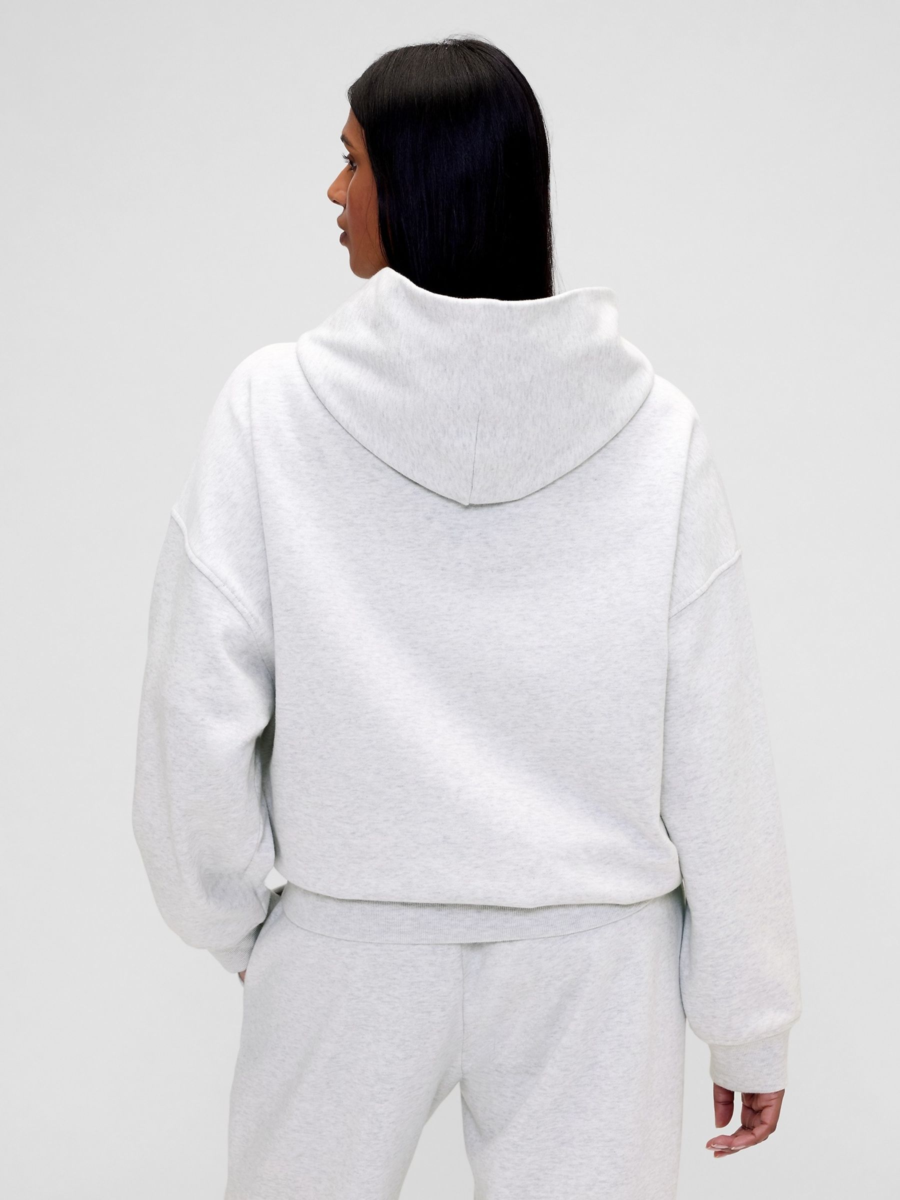 Gap X Summer Fridays Grey/Brown Heavyweight Oversized Logo Hoodie - Image 5 of 10