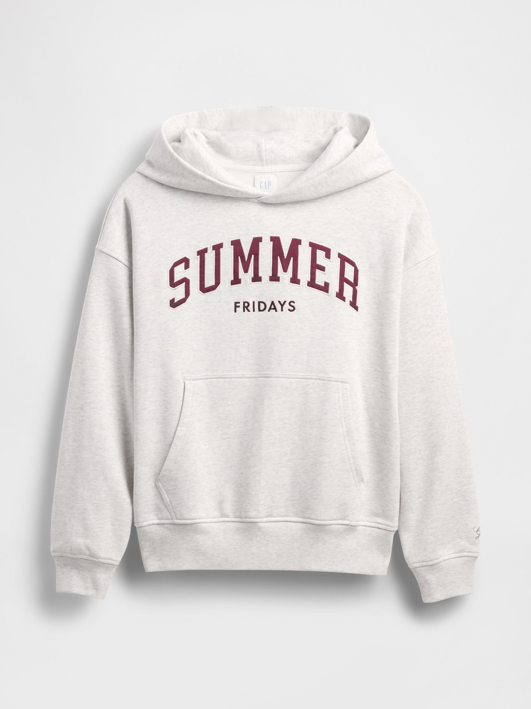 Gap X Summer Fridays Grey/Brown Heavyweight Oversized Logo Hoodie - Image 8 of 10