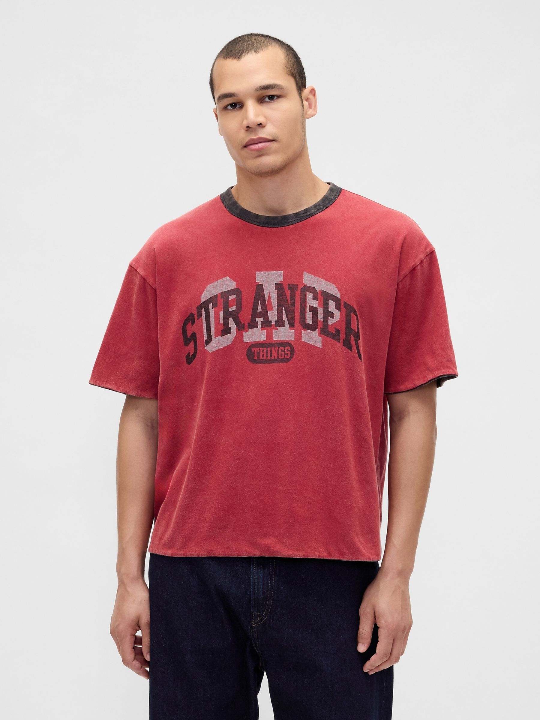 Black Stranger Things Reversible Graphic T-Shirt - Image 3 of 4