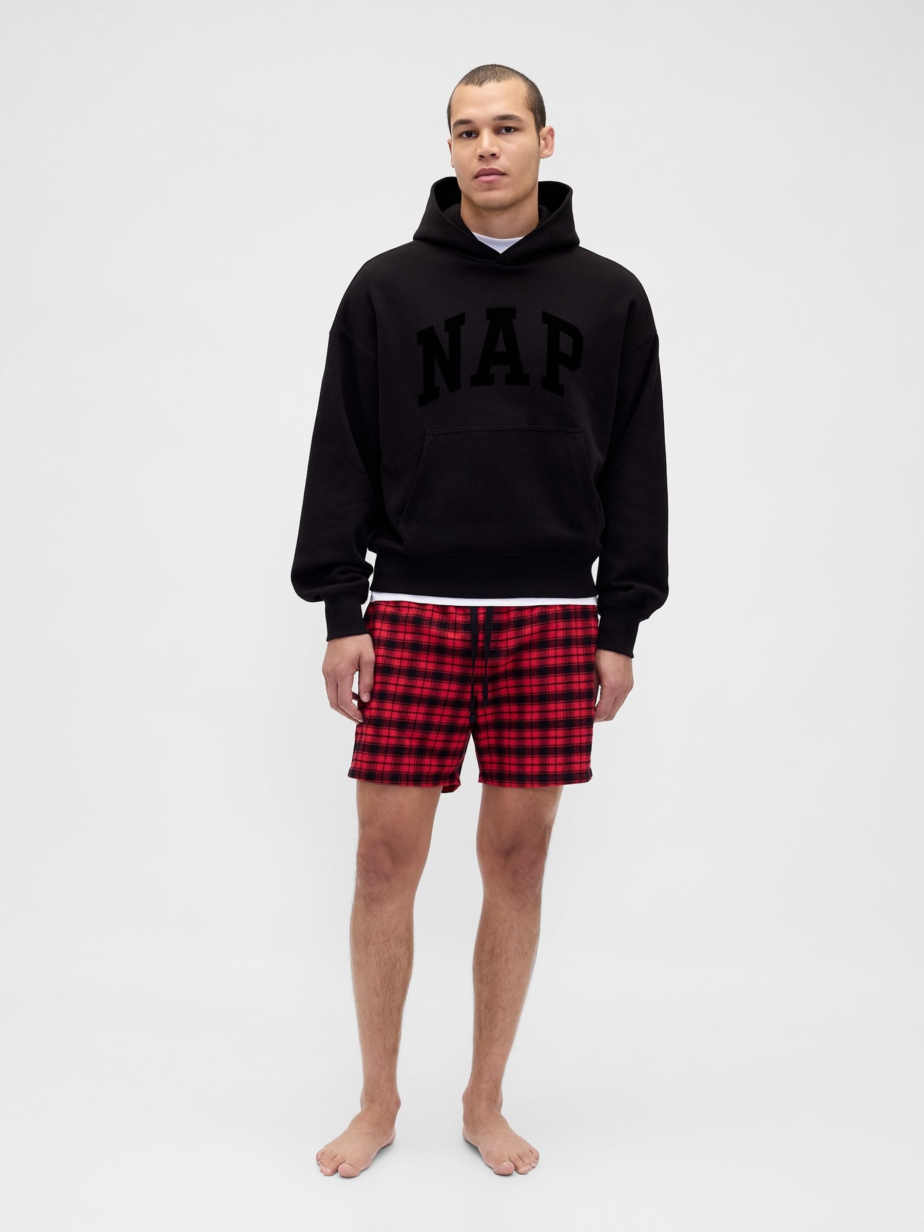 Red/Black Check Matching Family Softest Flannel pyjama Boxer Shorts - Image 4 of 5