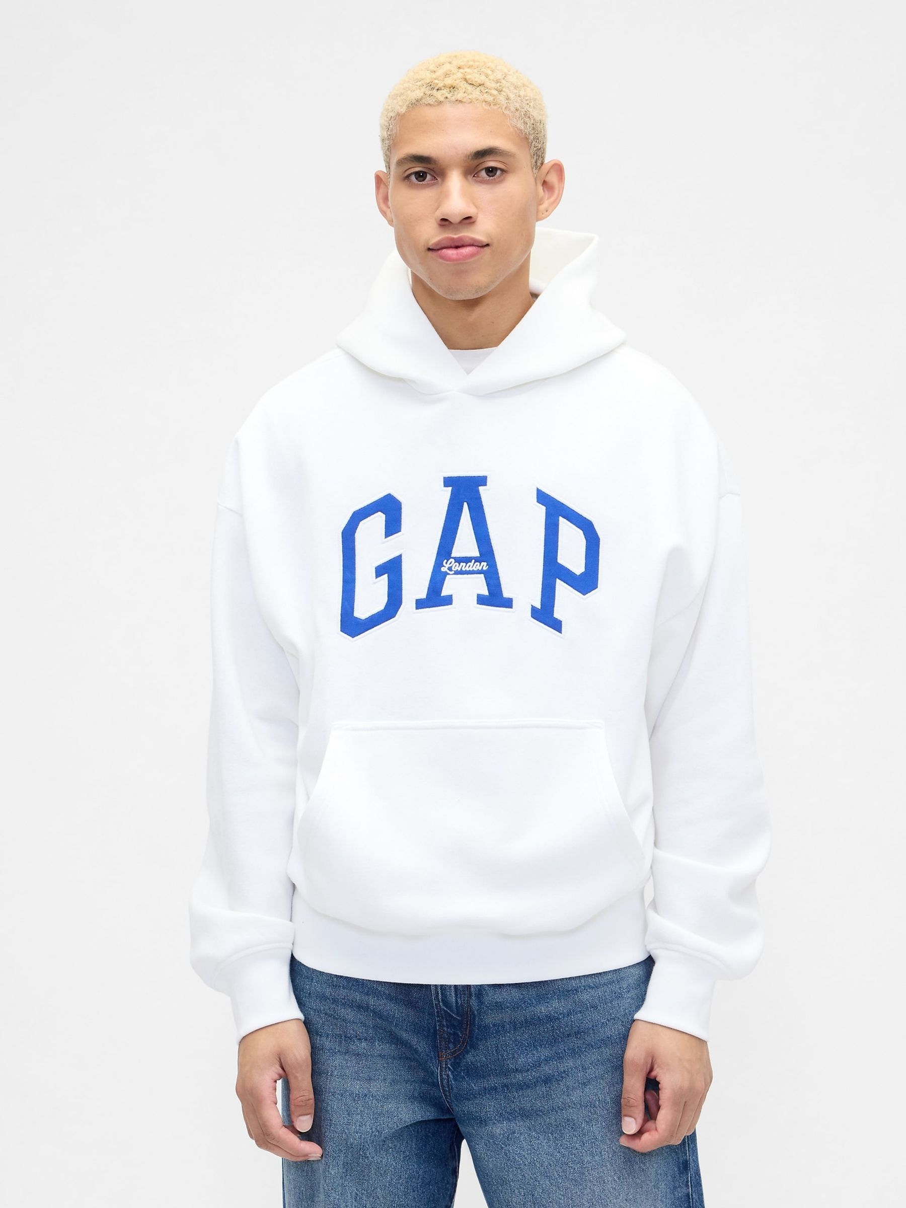 White London Arch Logo Hoodie - Image 1 of 4 White London Arch Logo Hoodie - Image 1 of 4
