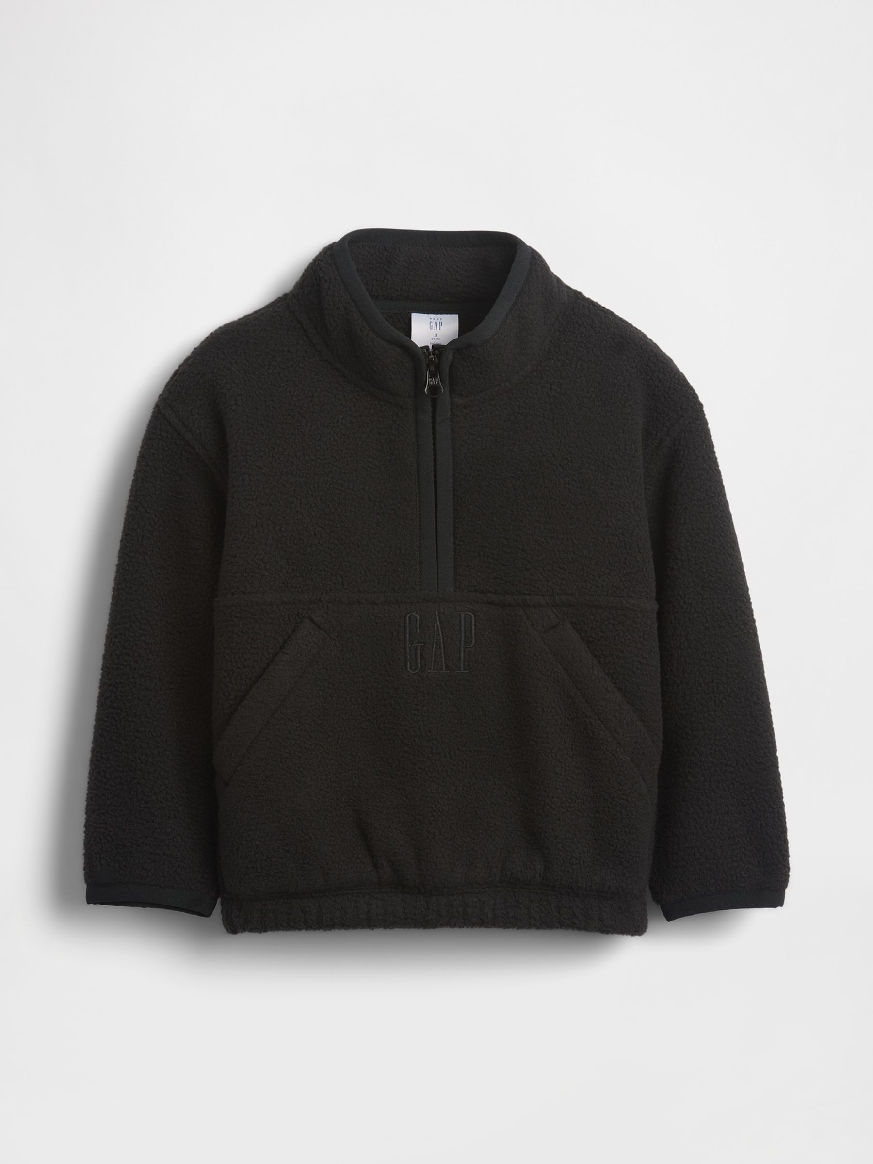 Black Sherpa Half-Zip Pullover Sweatshirt (6mths-5yrs) - Image 1 of 2 Black Sherpa Half-Zip Pullover Sweatshirt (6mths-5yrs) - Image 1 of 2