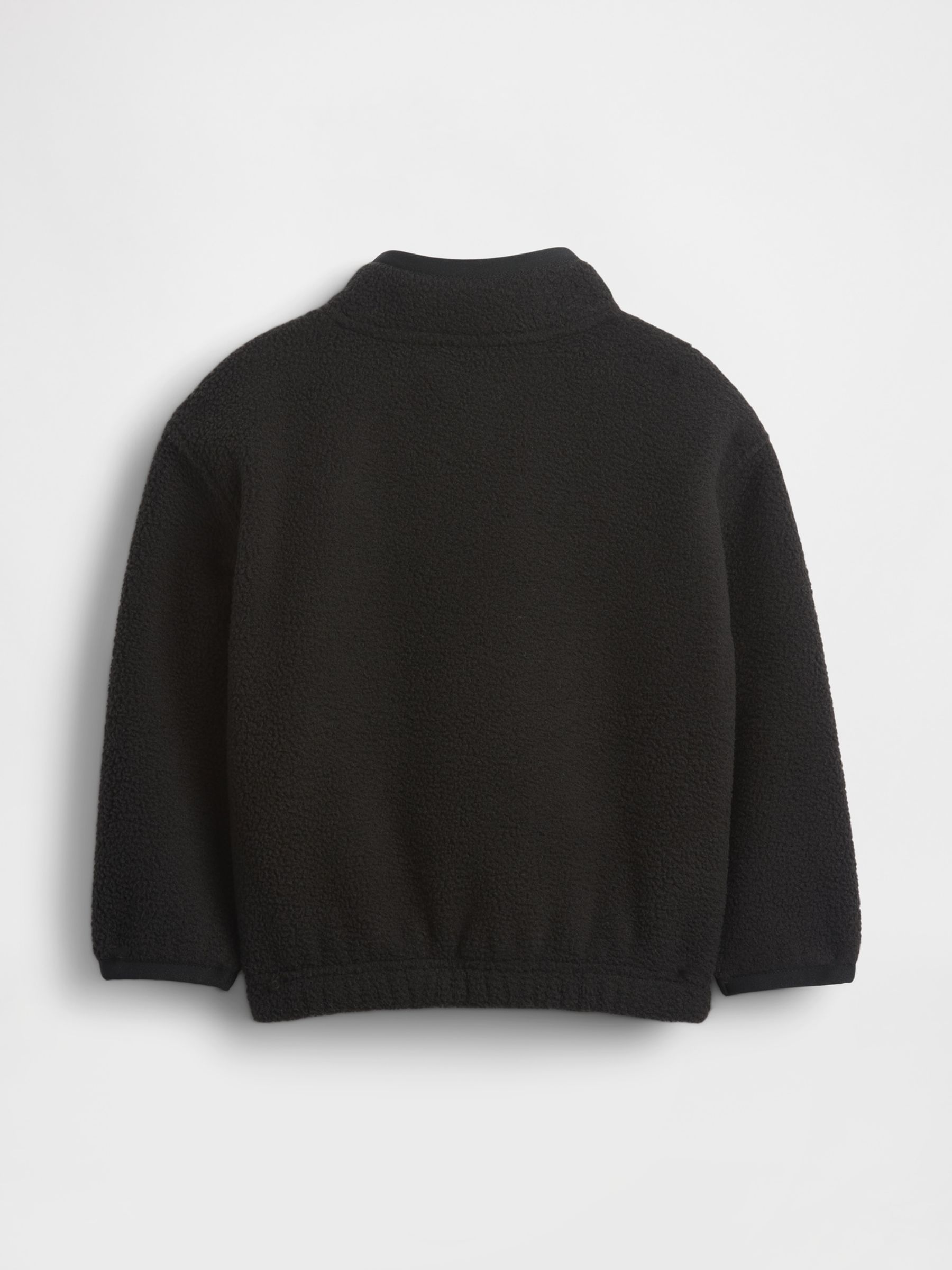 Black Sherpa Half-Zip Pullover Sweatshirt (6mths-5yrs) - Image 2 of 2 Black Sherpa Half-Zip Pullover Sweatshirt (6mths-5yrs) - Image 2 of 2