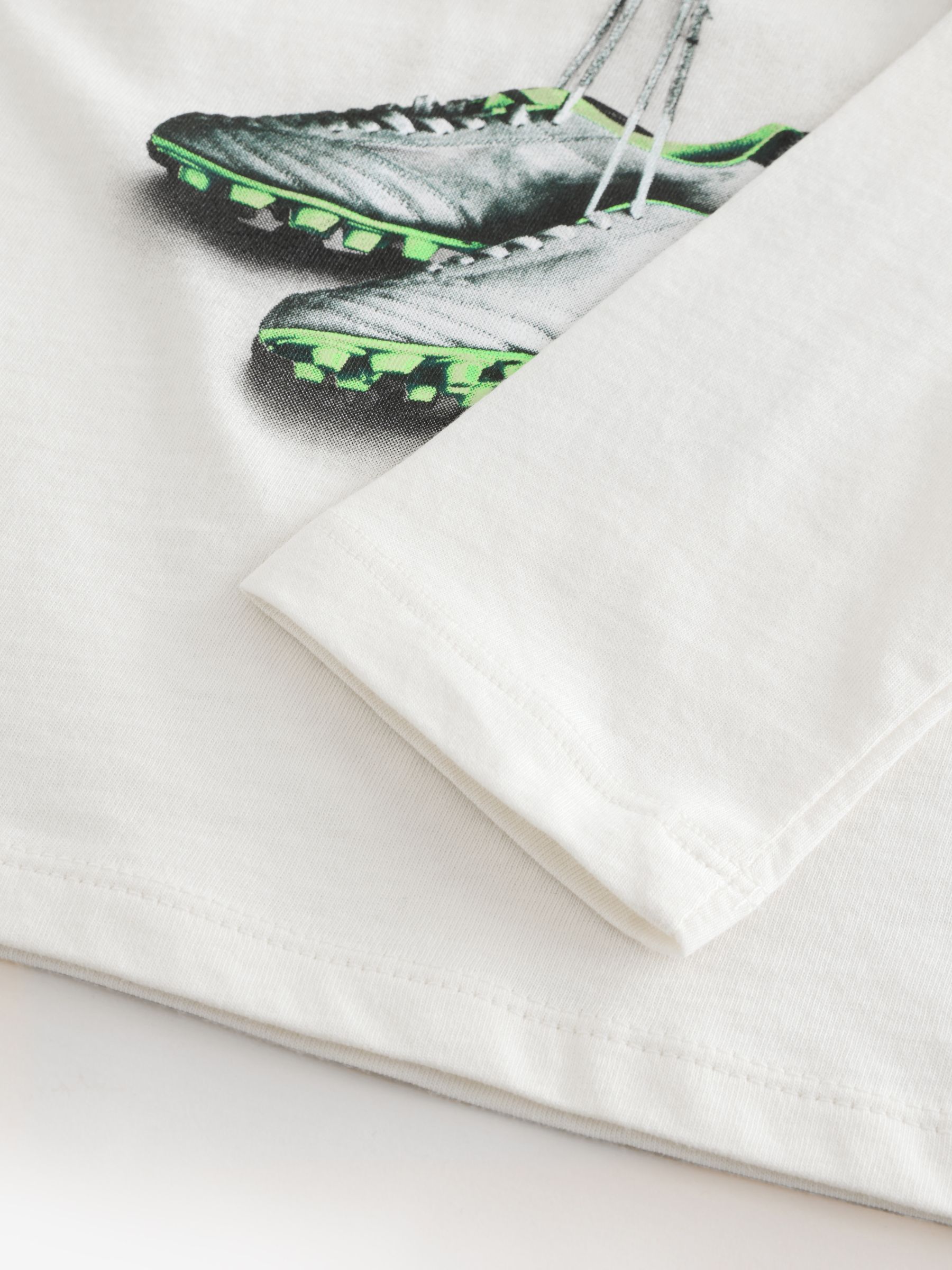 White Football Boots Logo Long Sleeve T-Shirt - Image 4 of 4