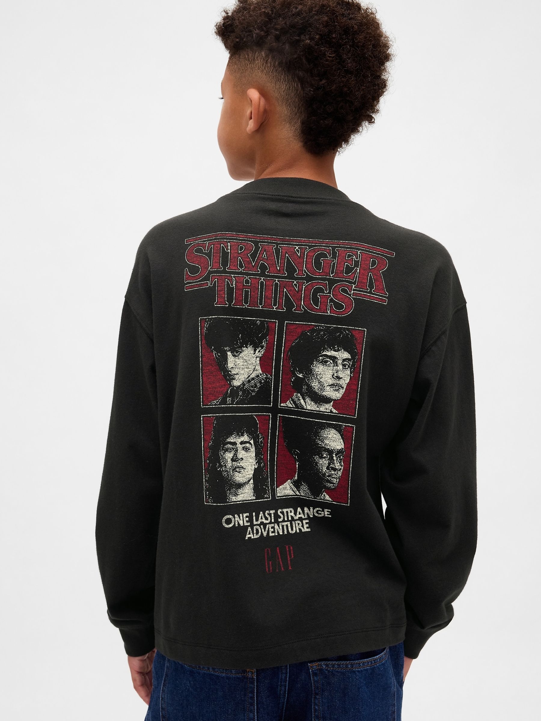 Black Stranger Things Long Sleeve Graphic T-Shirt - Image 2 of 4