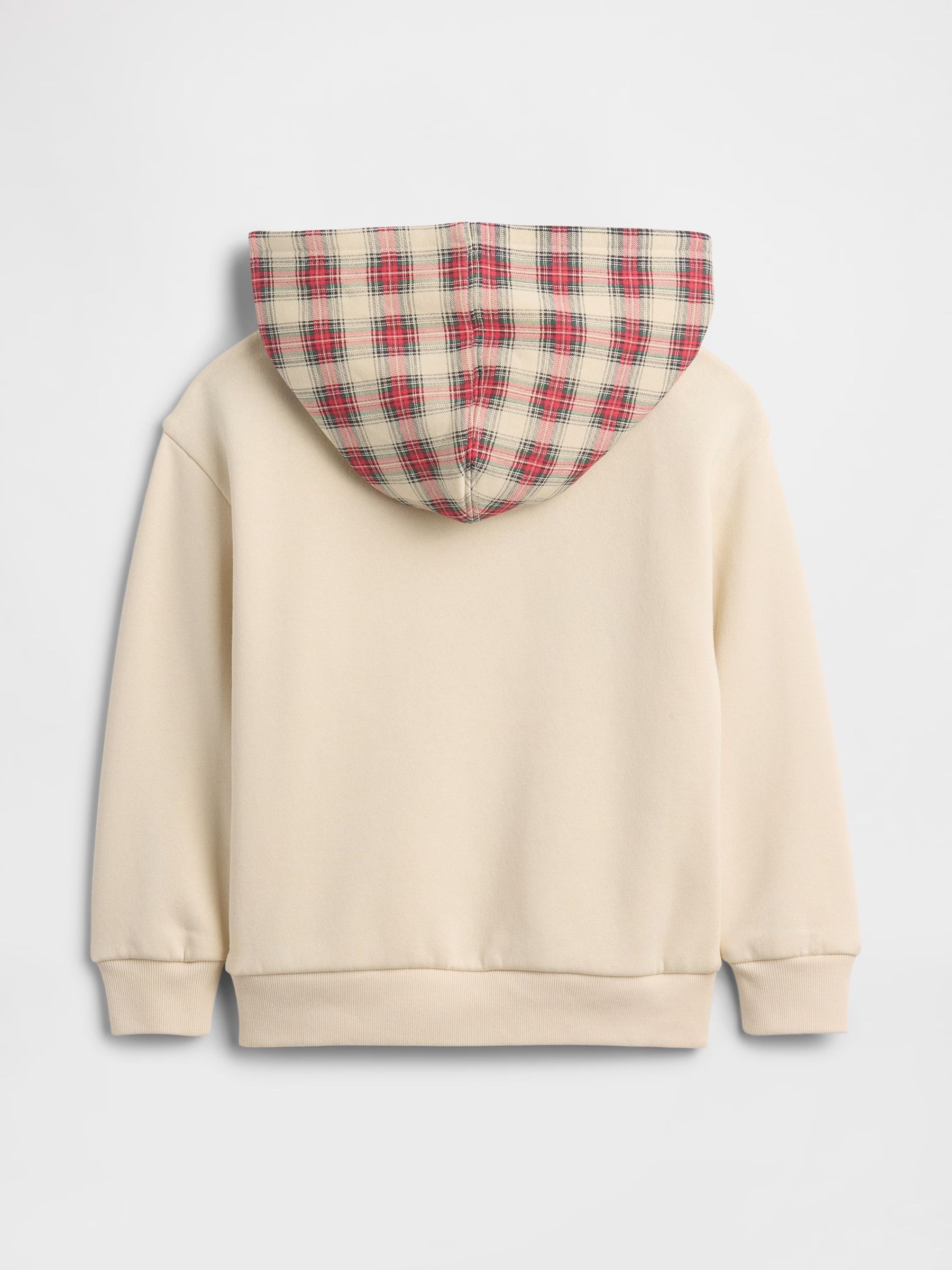 Cream/Red Check Relaxed Logo Hoodie - Image 2 of 2