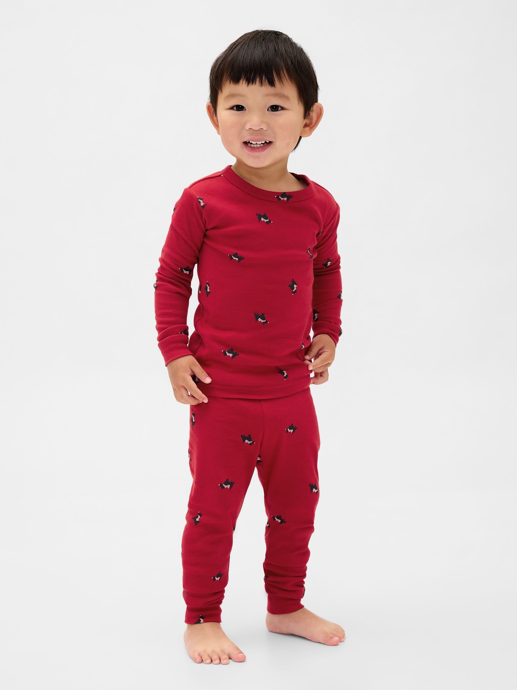 Red Scottish Terrier Cotton Christmas Pyjamas - Image 5 of 6
