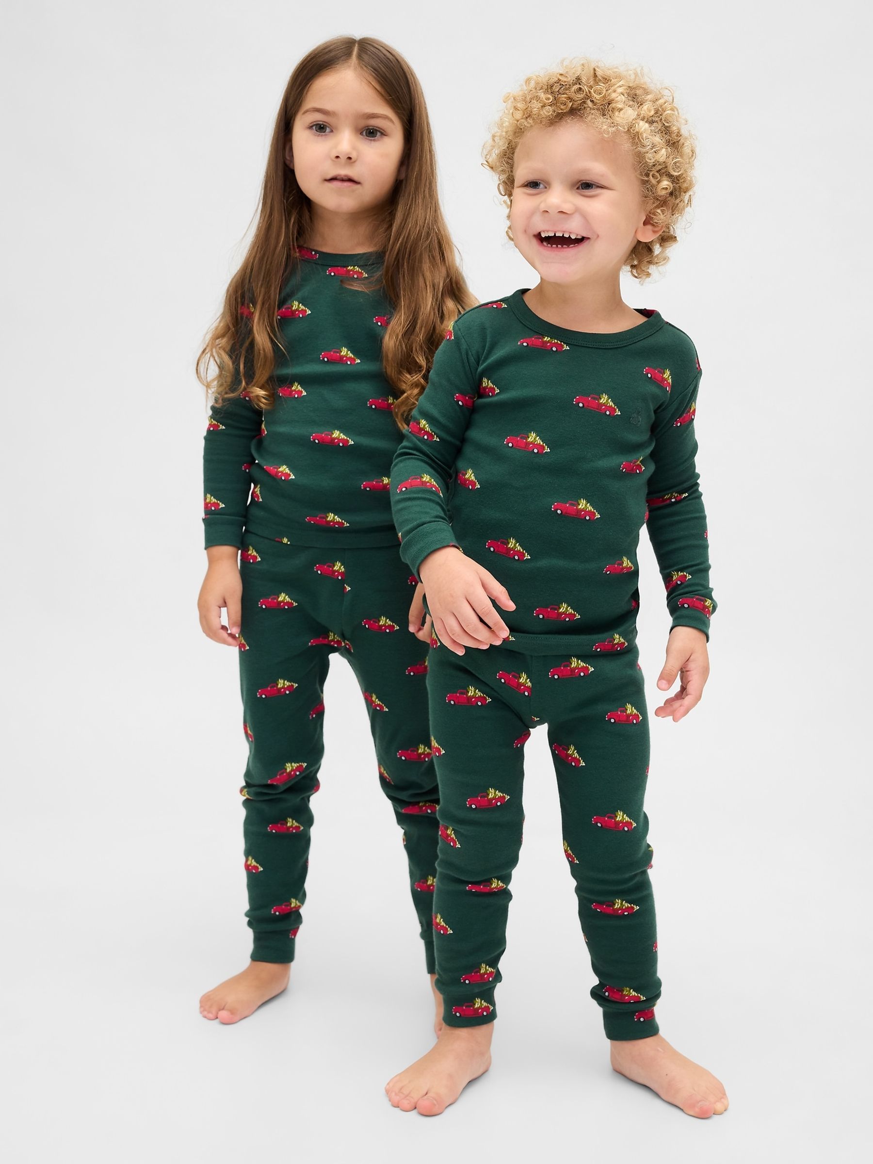 Green Cotton Christmas Pyjamas - Image 1 of 6