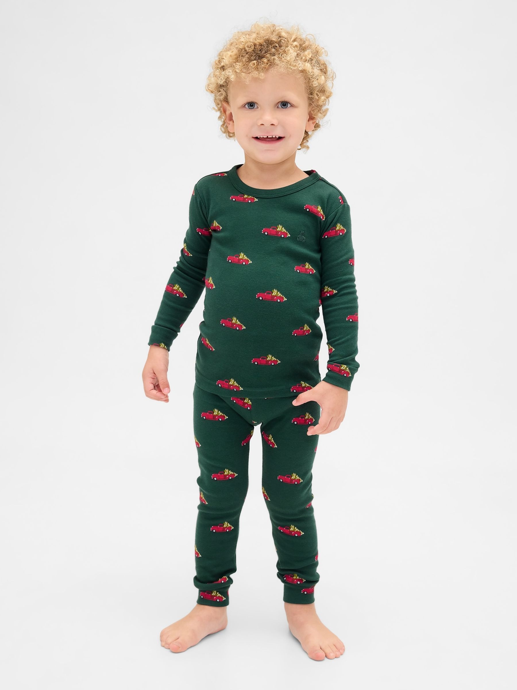 Green Cotton Christmas Pyjamas - Image 3 of 6