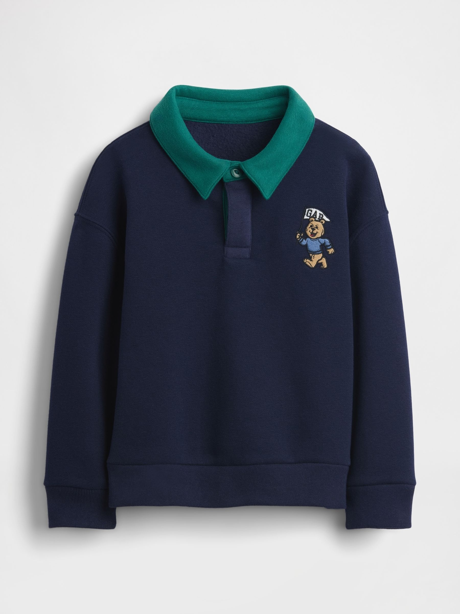 Navy Blue VintageSoft Polo Sweatshirt - Image 2 of 3