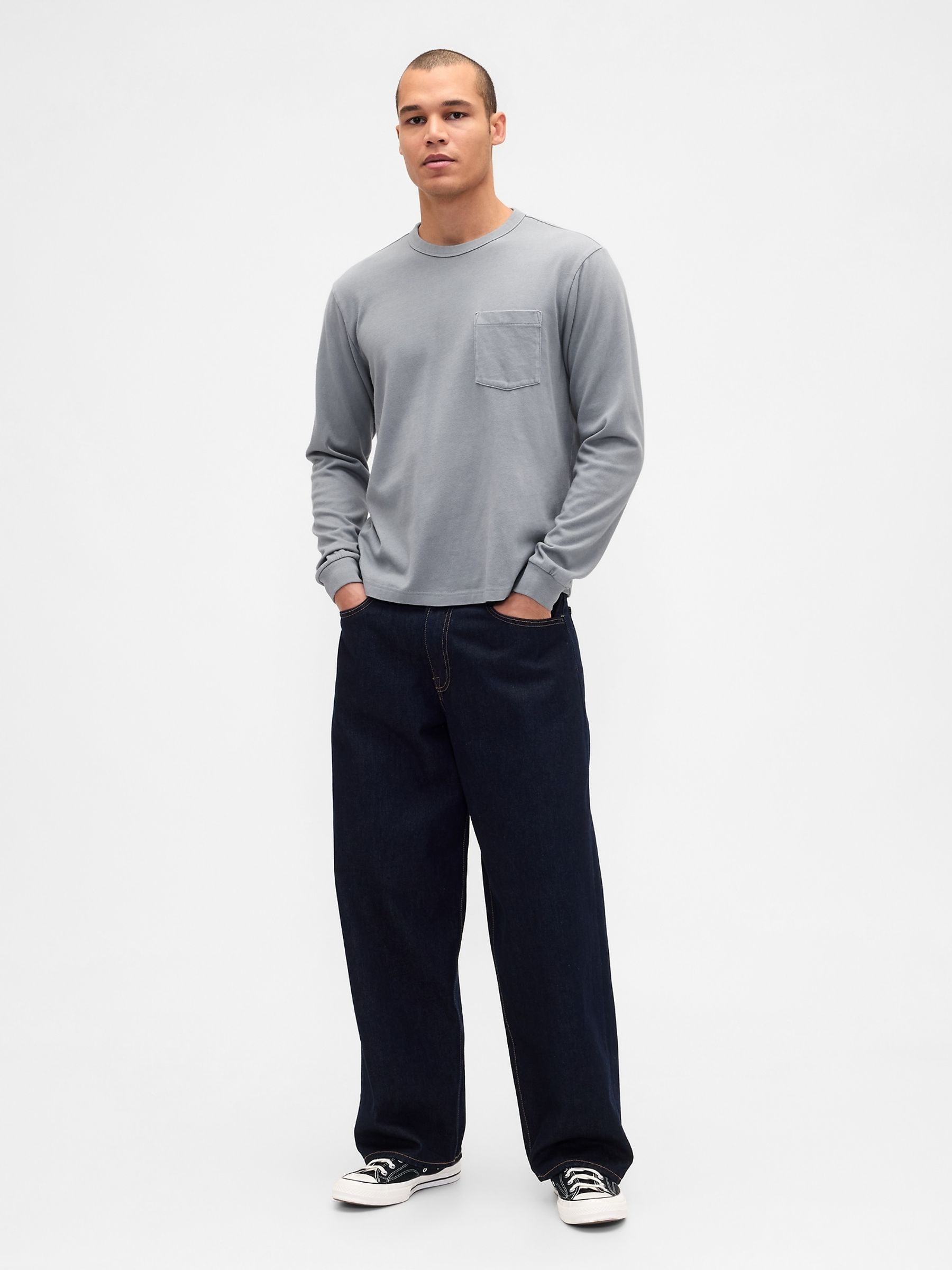 Grey Heavyweight Relaxed T-Shirt - Image 1 of 3 Grey Heavyweight Relaxed T-Shirt - Image 1 of 3