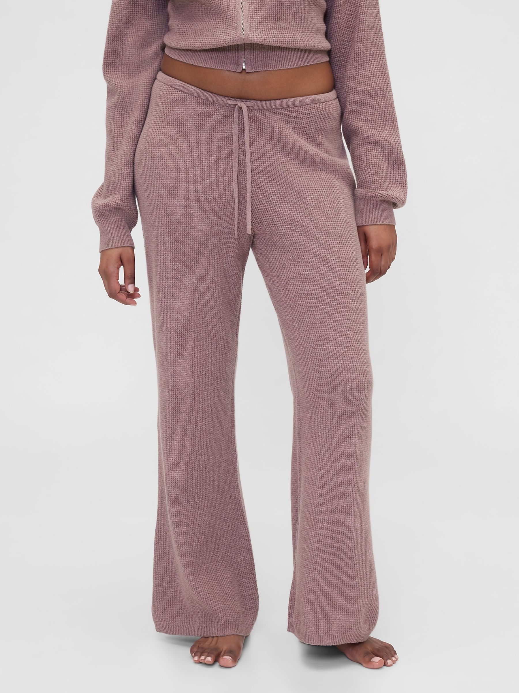 Gap X Summer Fridays Purple CashSoft Waffle Bootcut Joggers - Image 1 of 6