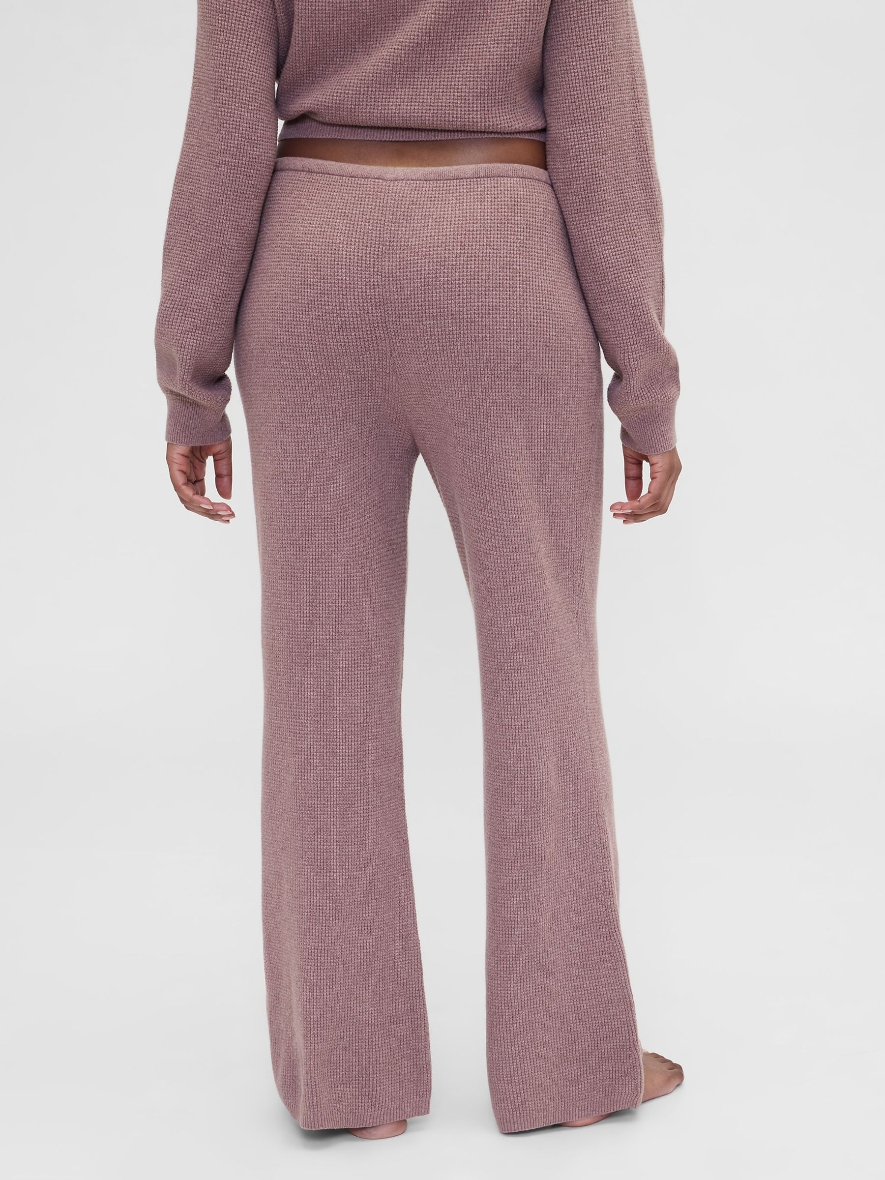 Gap X Summer Fridays Purple CashSoft Waffle Bootcut Joggers - Image 2 of 6