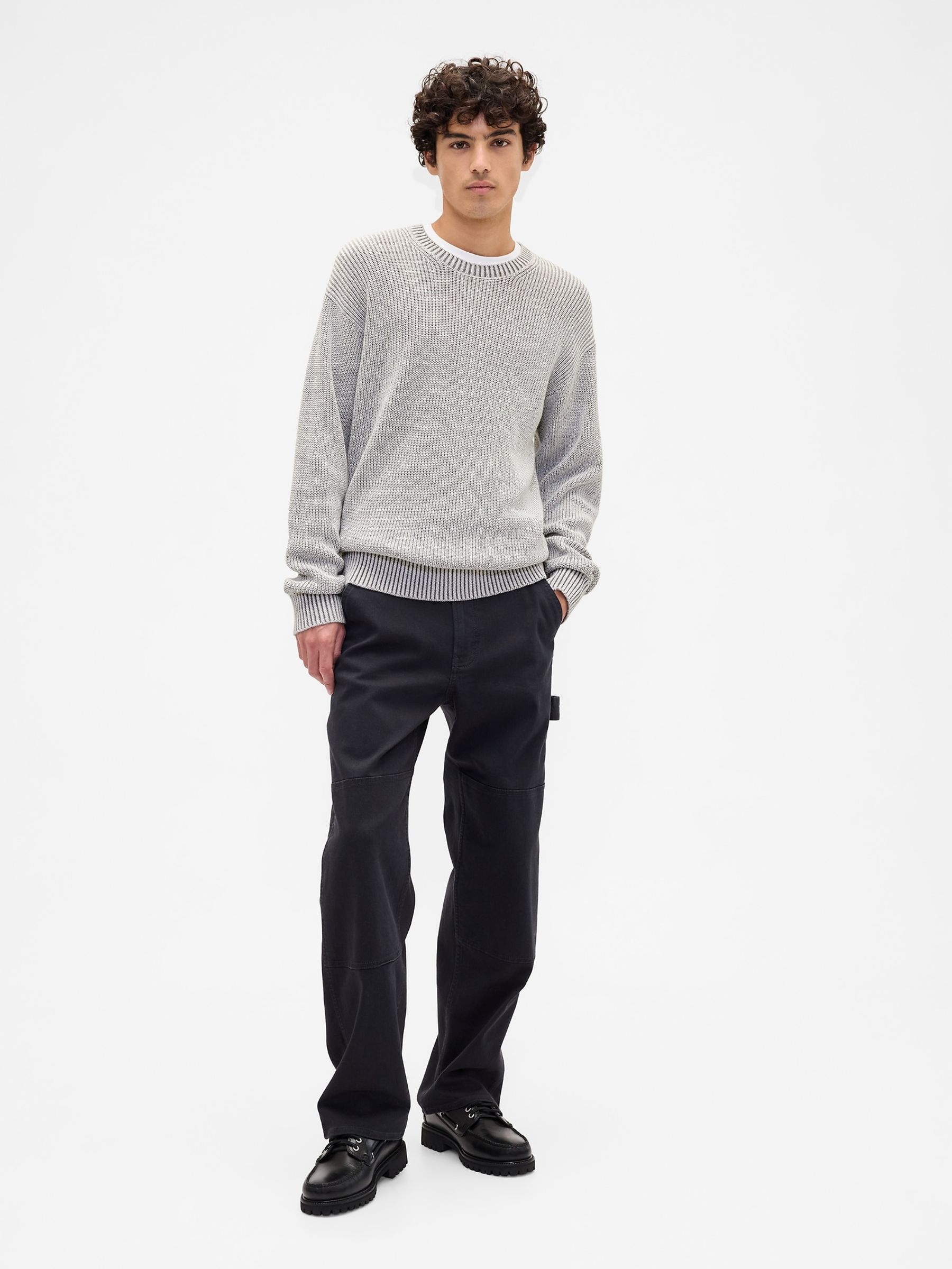 Grey Relaxed Crew Neck Jumper - Image 3 of 5