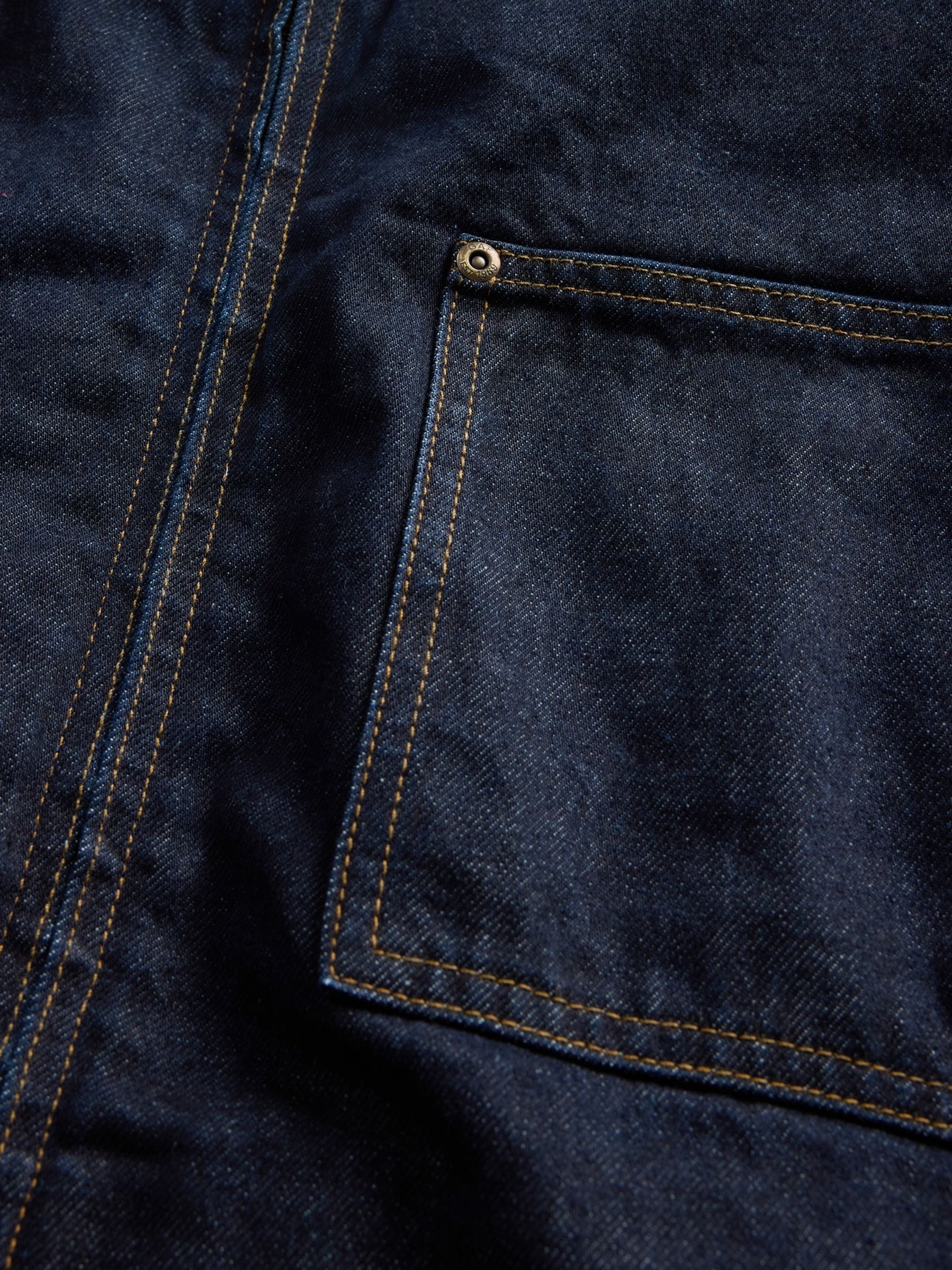Blue Denim Lined Zip Chore Jacket - Image 5 of 5