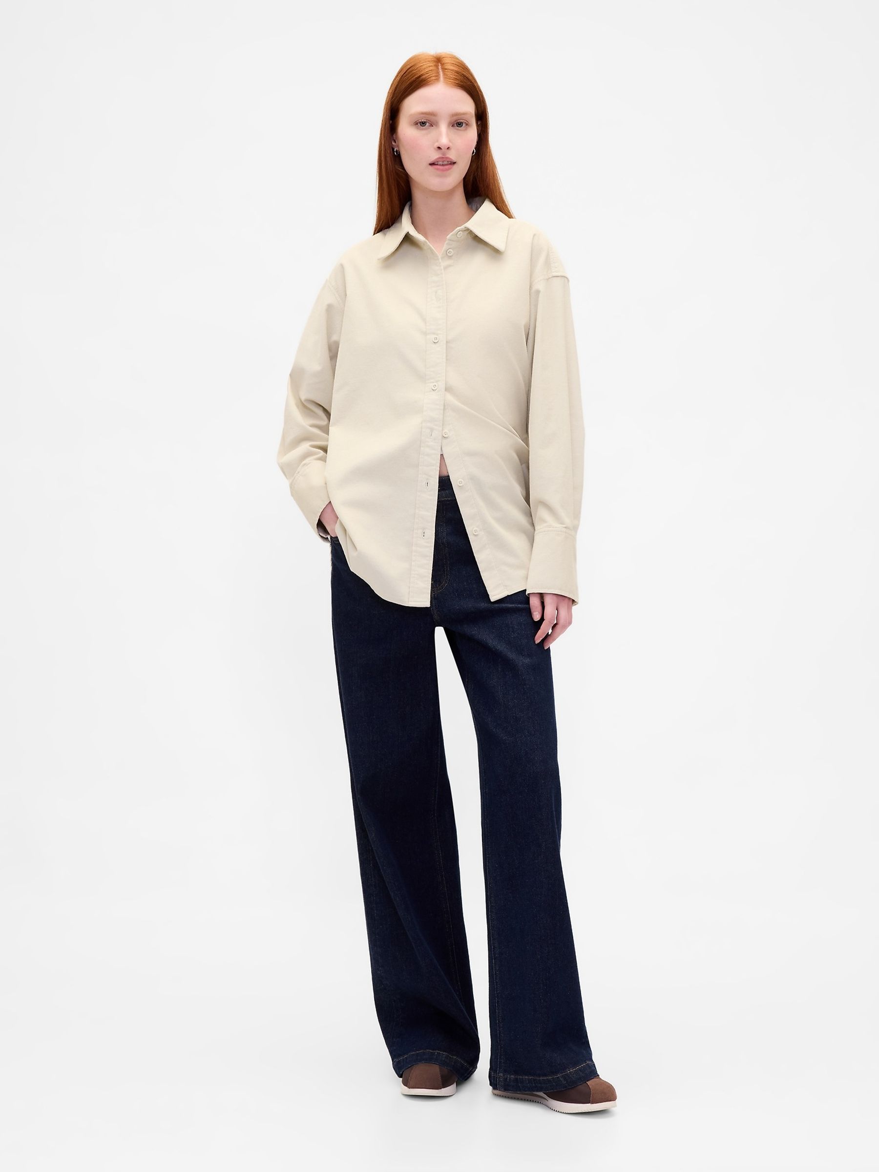 Beige Corduroy Big Shirt - Image 3 of 9