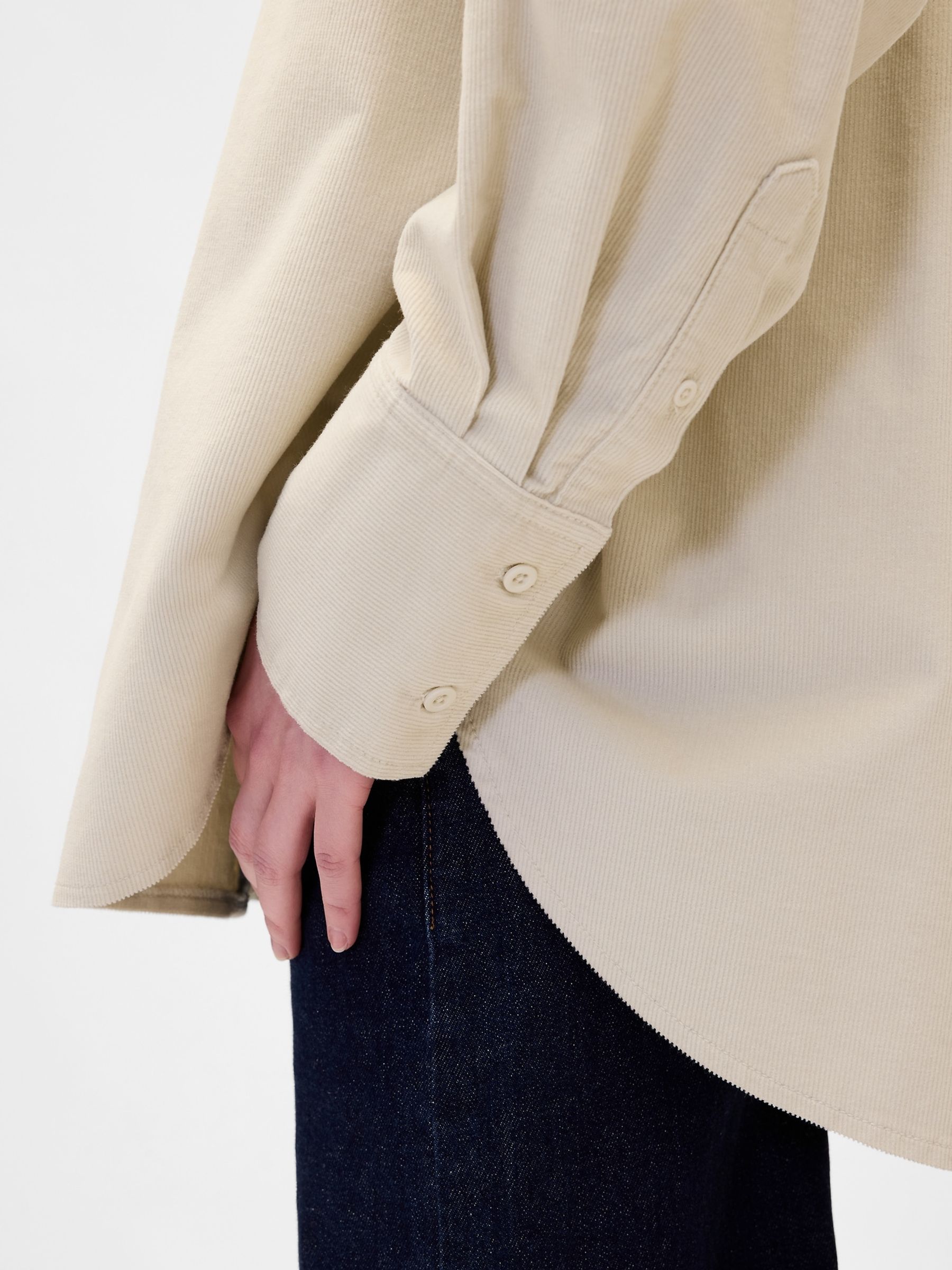 Beige Corduroy Big Shirt - Image 4 of 9