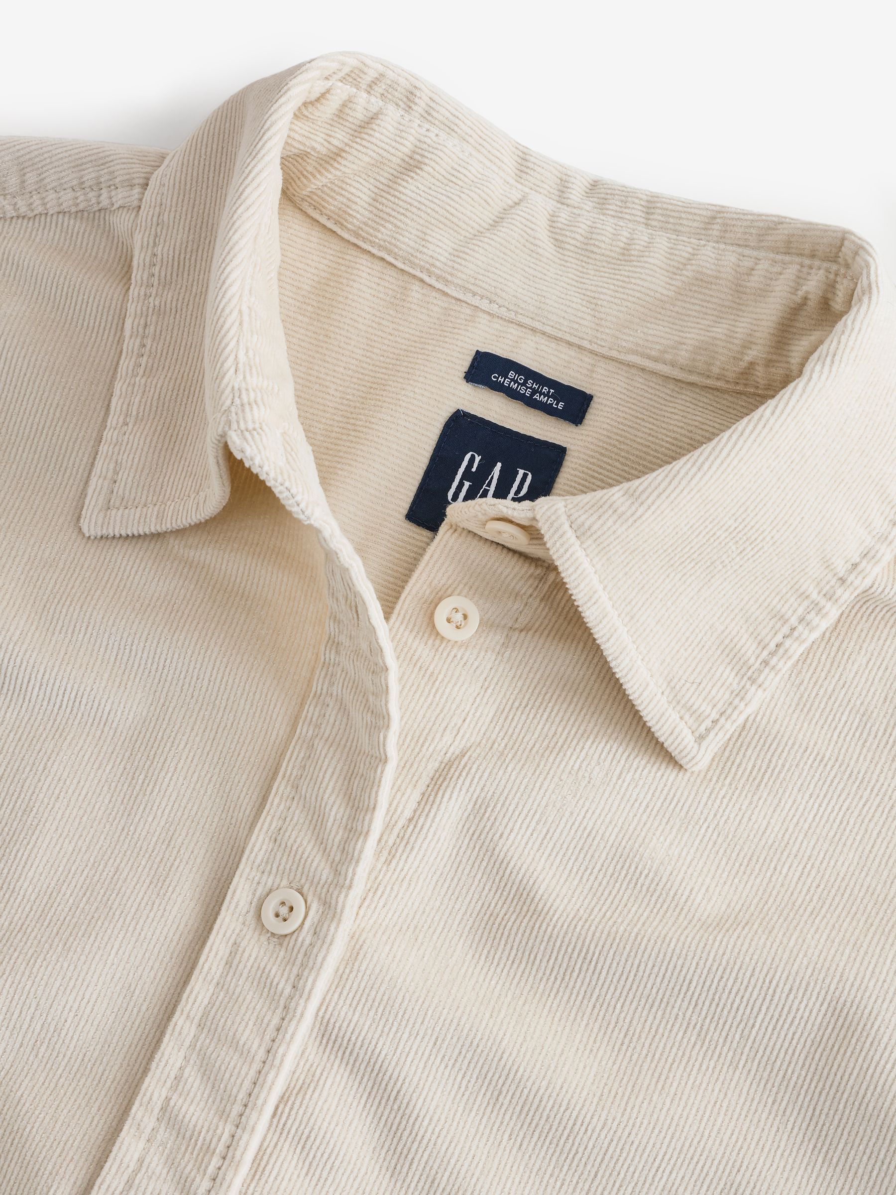 Beige Corduroy Big Shirt - Image 7 of 9