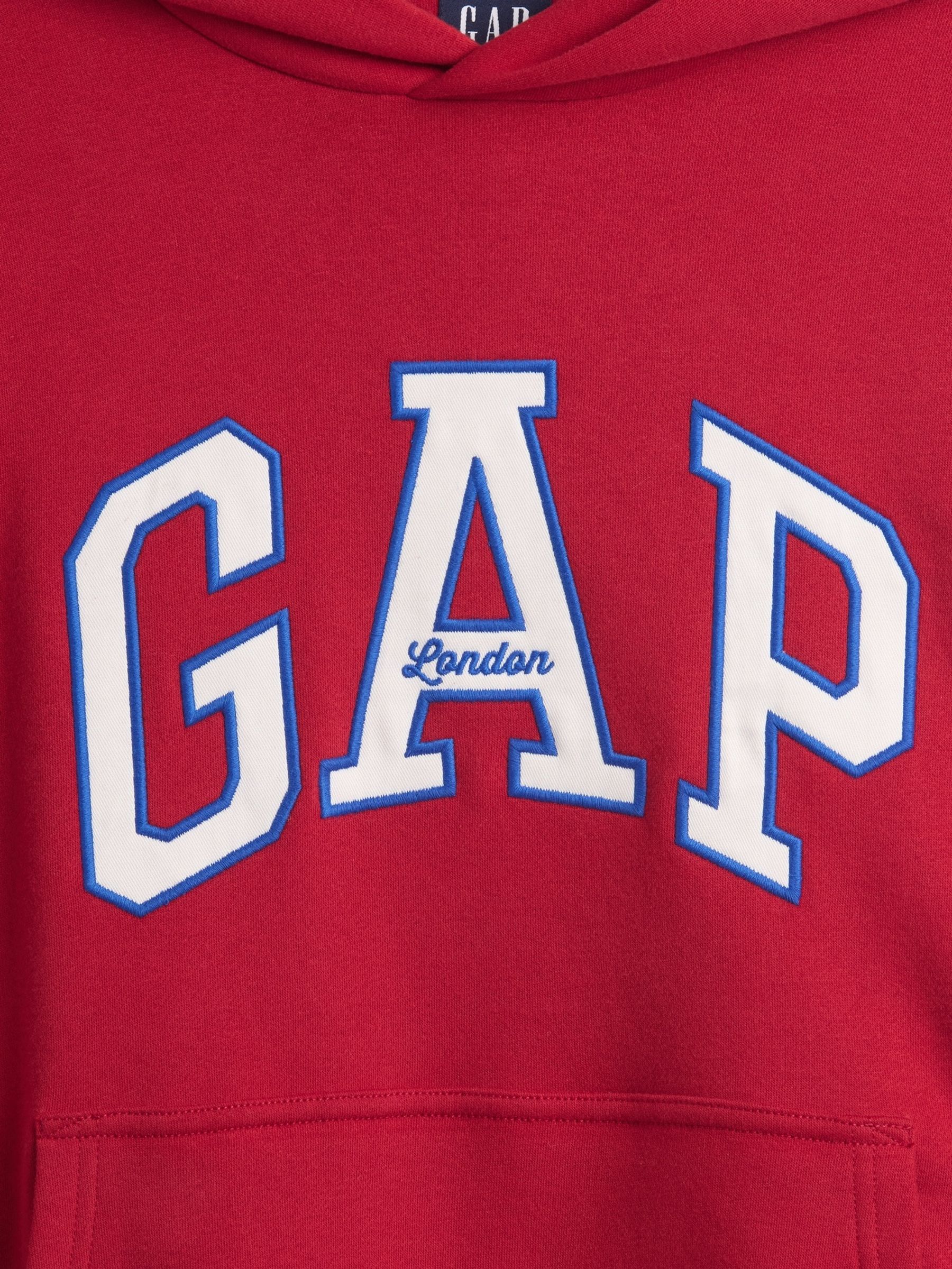 Red London Arch Logo Hoodie - Image 4 of 4 Red London Arch Logo Hoodie - Image 4 of 4