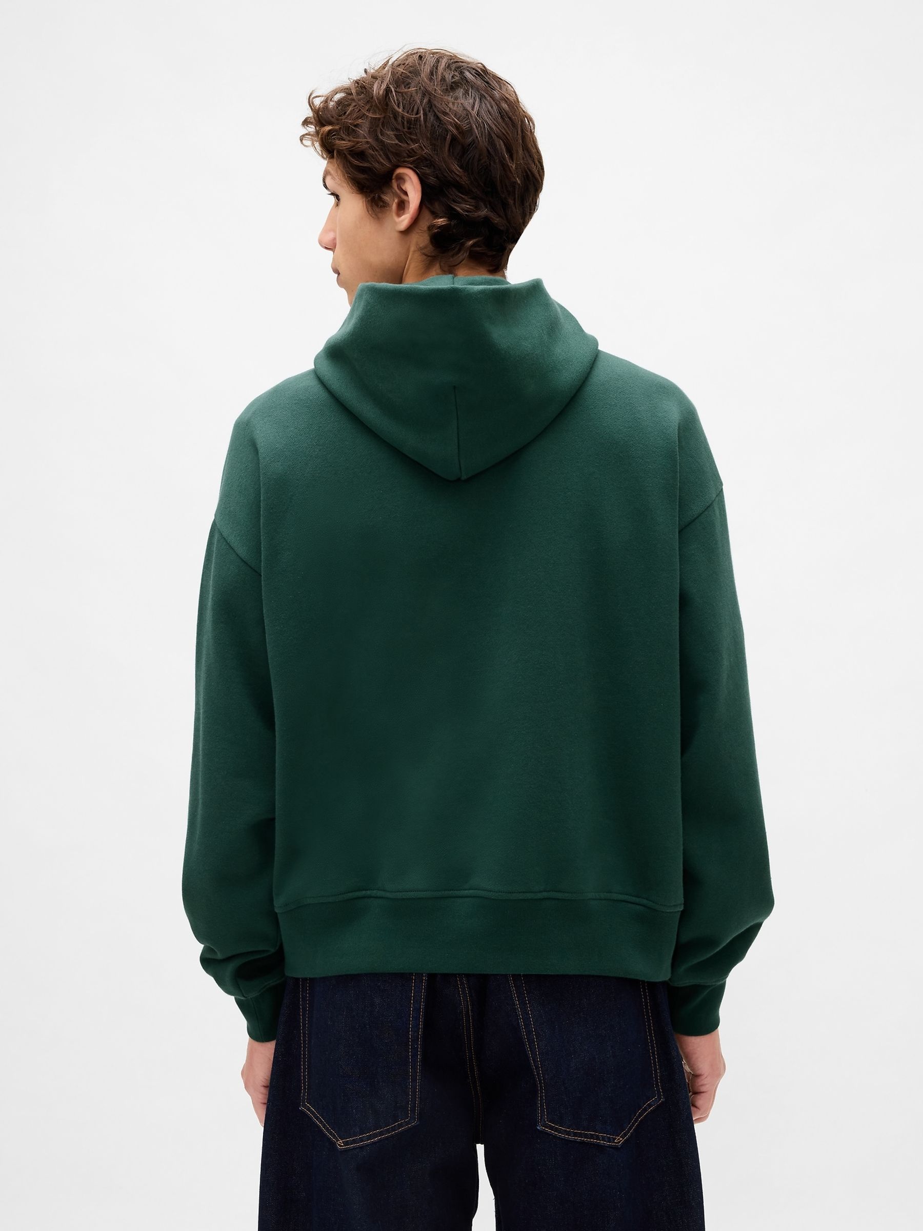 Green Oversized Heavyweight Hoodie - Image 2 of 4 Green Oversized Heavyweight Hoodie - Image 2 of 4