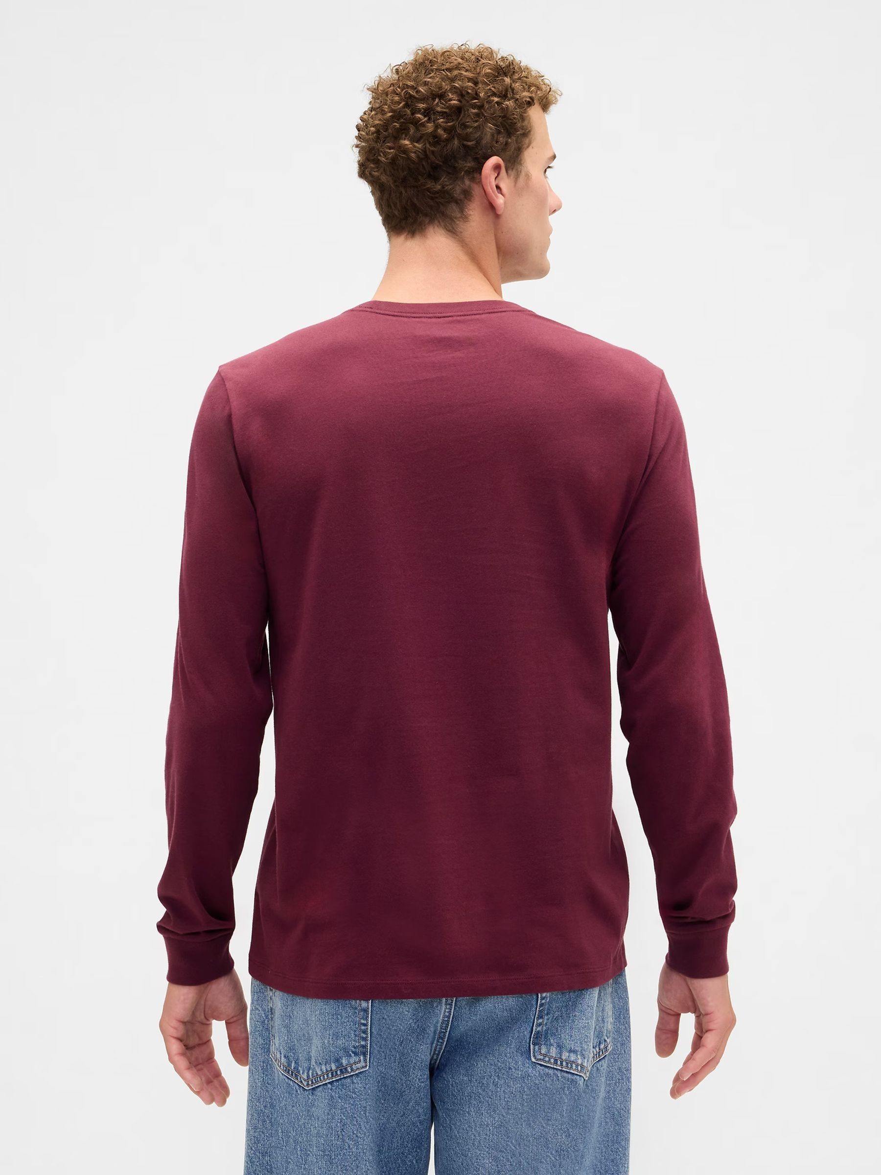 Burgundy Red Everyday Soft Crew neck T-Shirt - Image 2 of 2