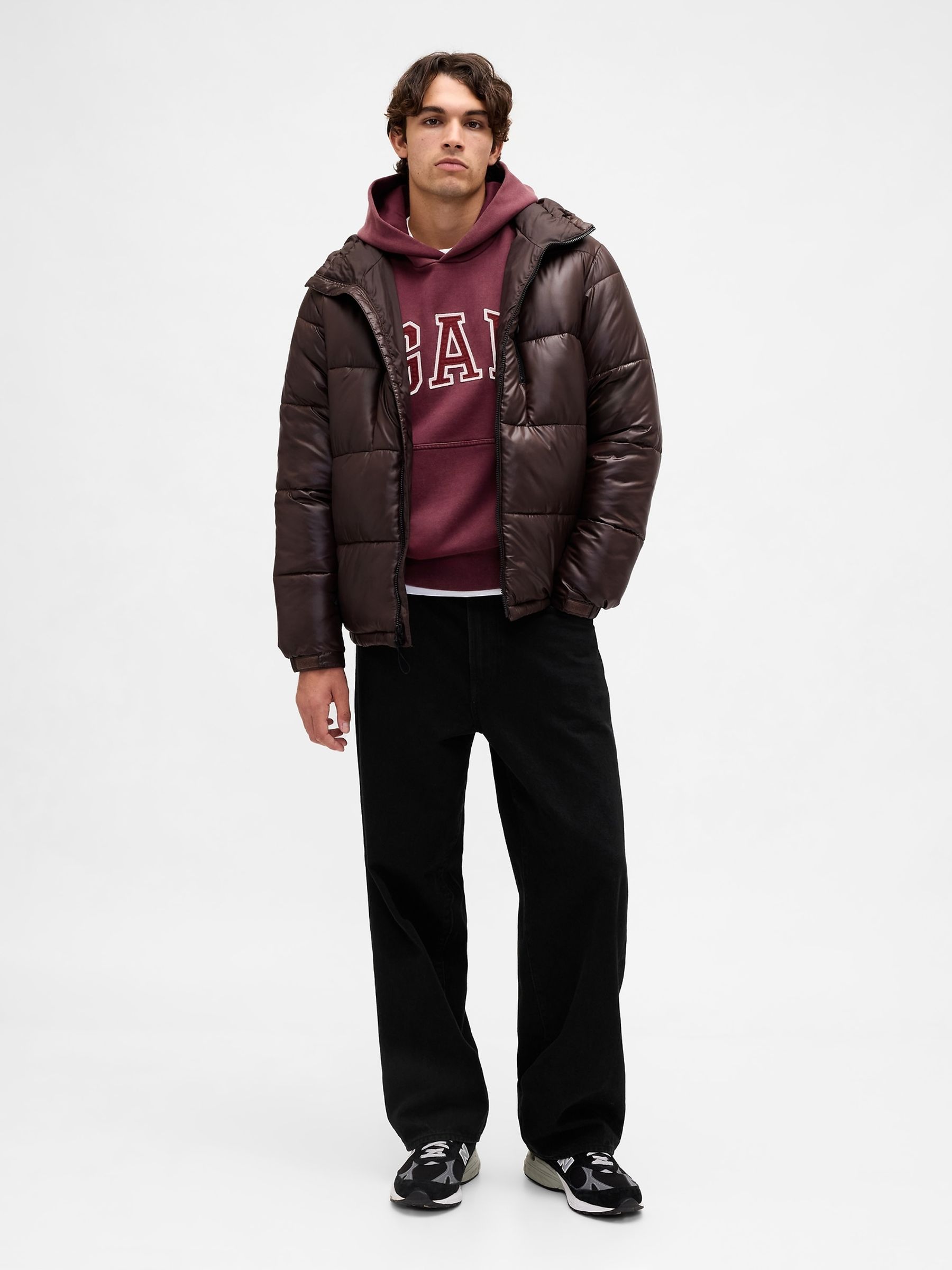 Burgundy Red Heavyweight Oversized Logo Hoodie - Image 3 of 4