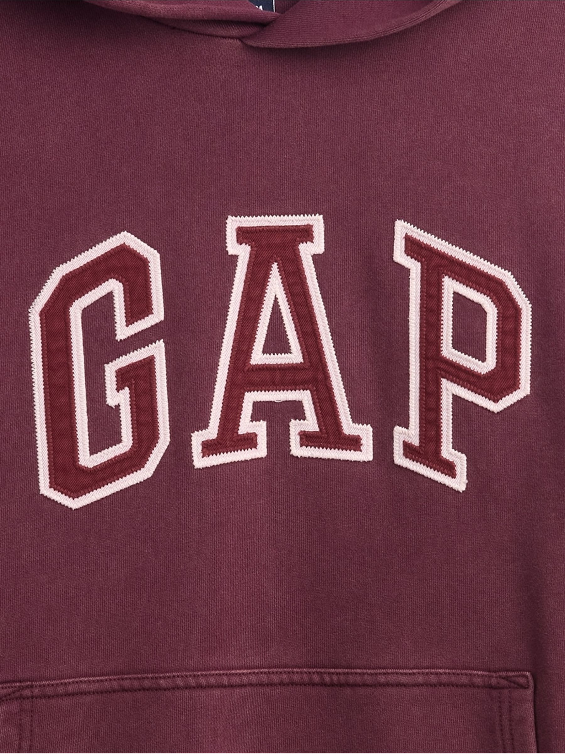 Burgundy Red Heavyweight Oversized Logo Hoodie - Image 4 of 4 Burgundy Red Heavyweight Oversized Logo Hoodie - Image 4 of 4