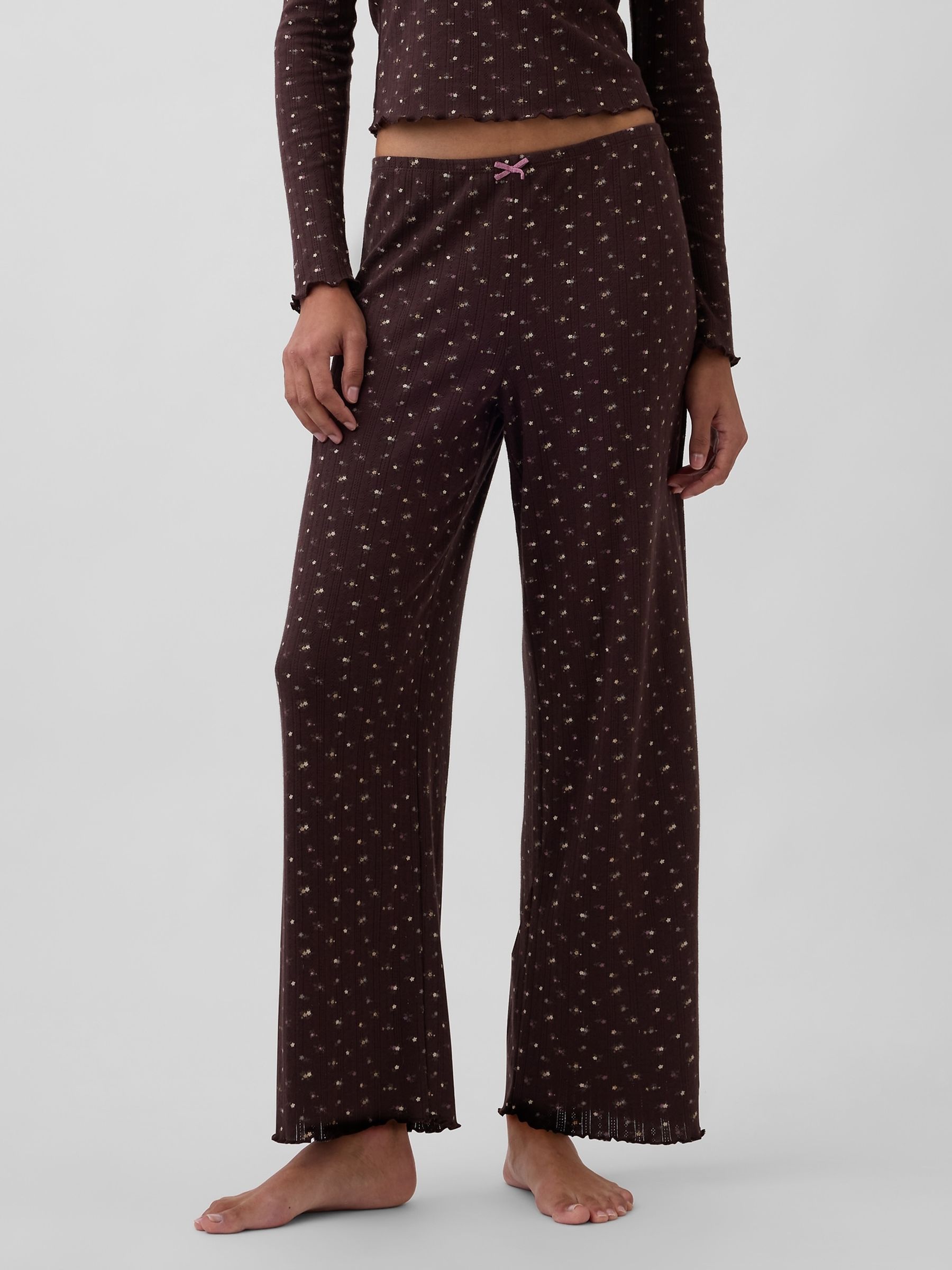 Brown Pointelle Pyjama Bottoms - Image 1 of 5