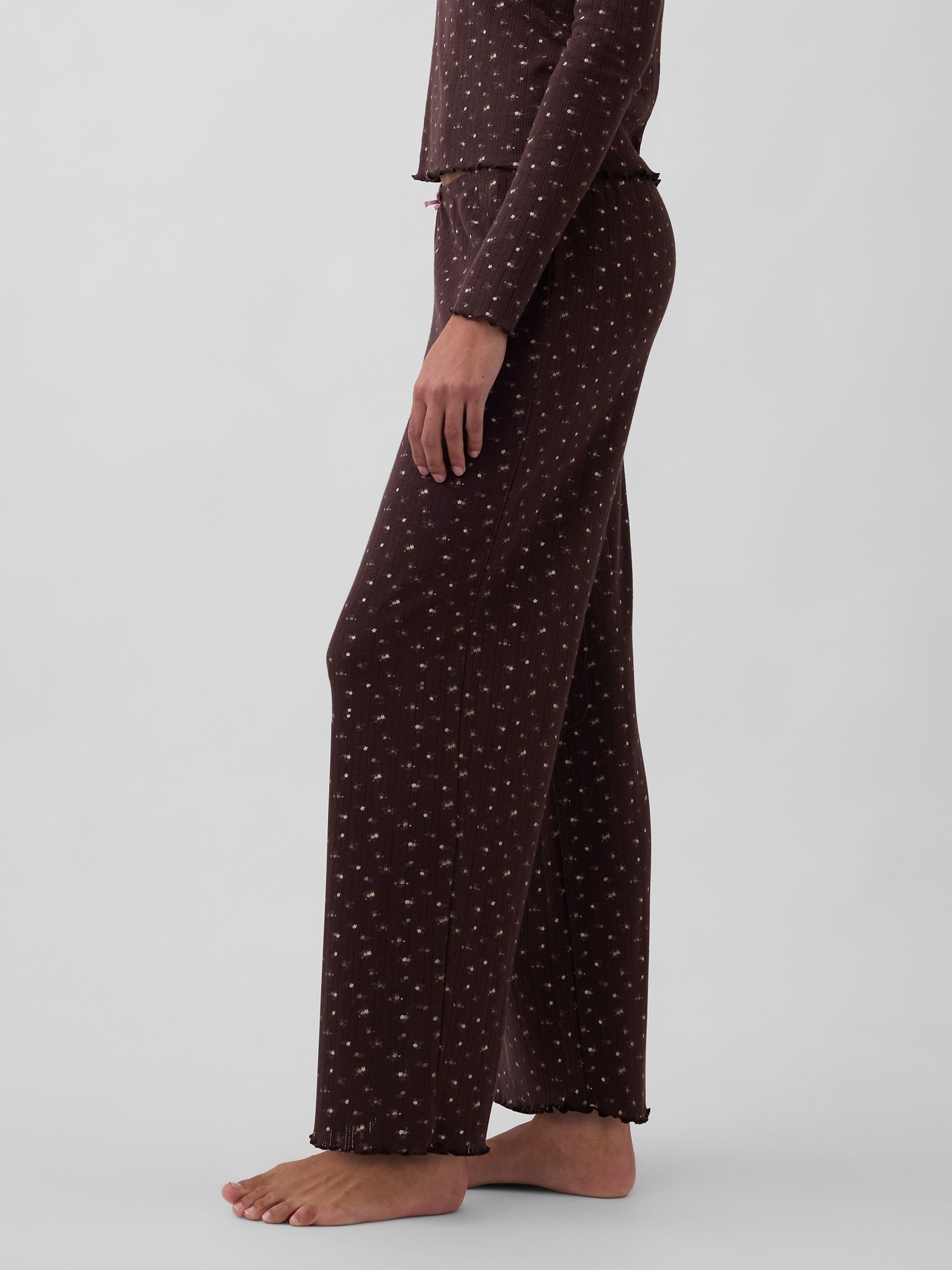 Brown Pointelle Pyjama Bottoms - Image 3 of 5