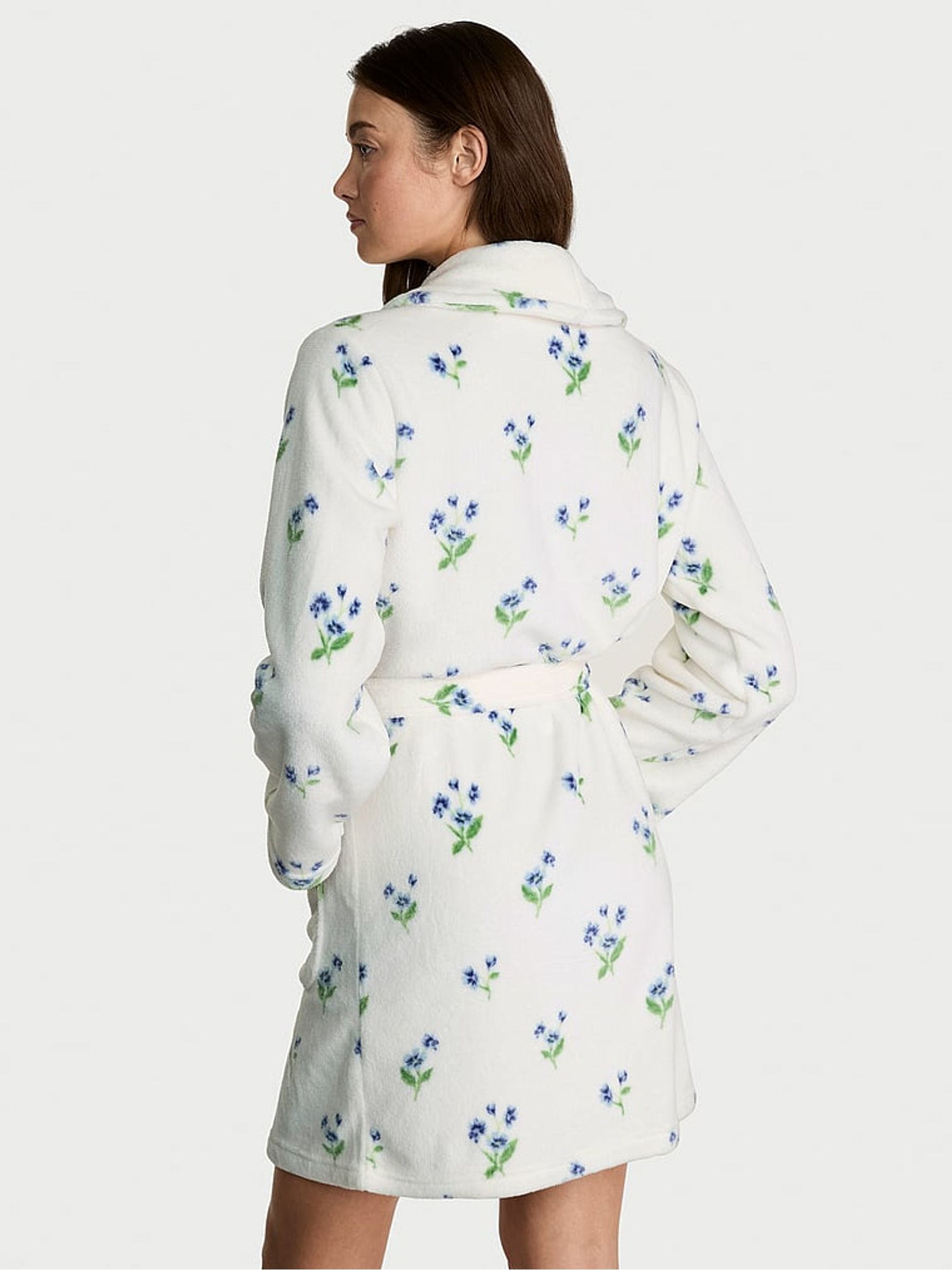 Coconut White/Celestial Blue Bouquets Cosy Robe - Image 2 of 2