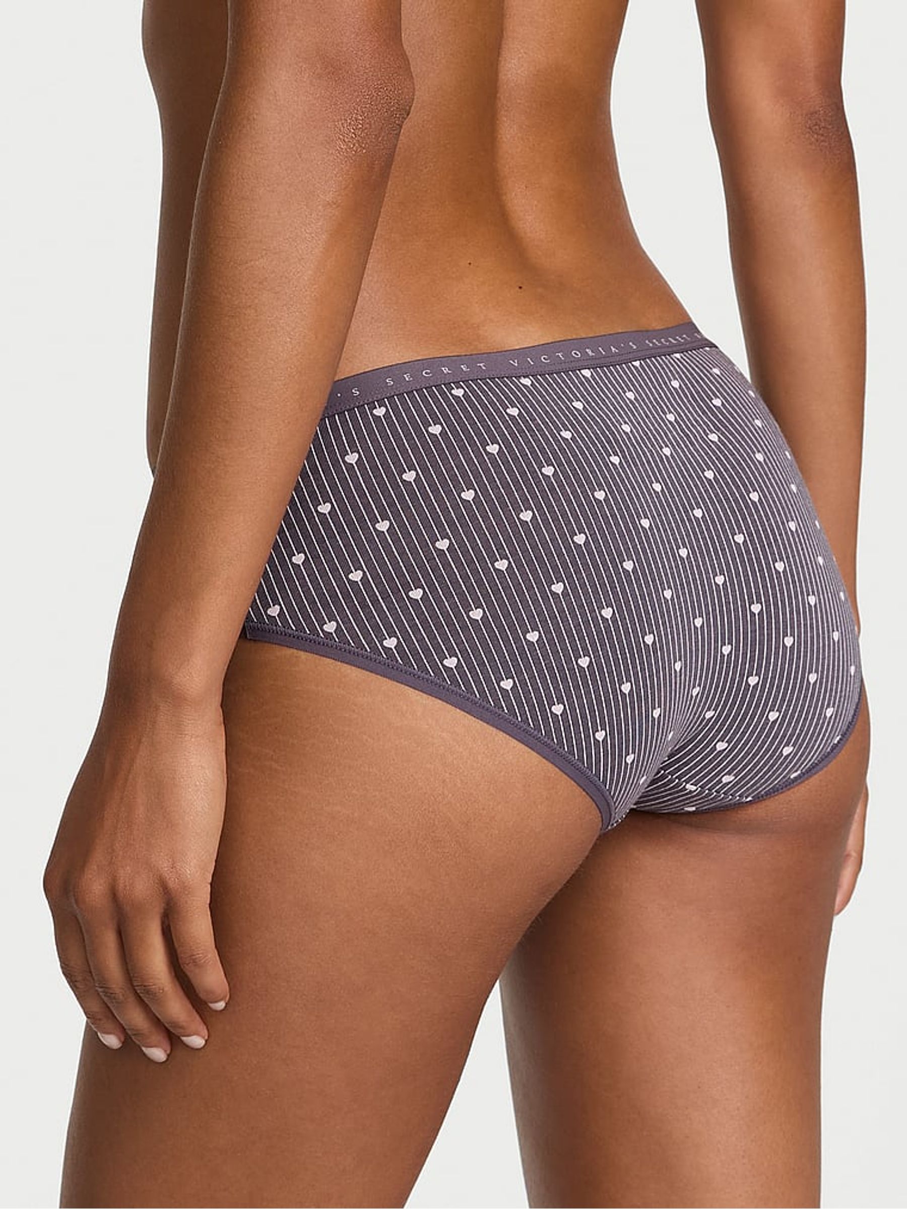 Tornado Grey Heart Stripes Hipster Knicker - Image 2 of 2