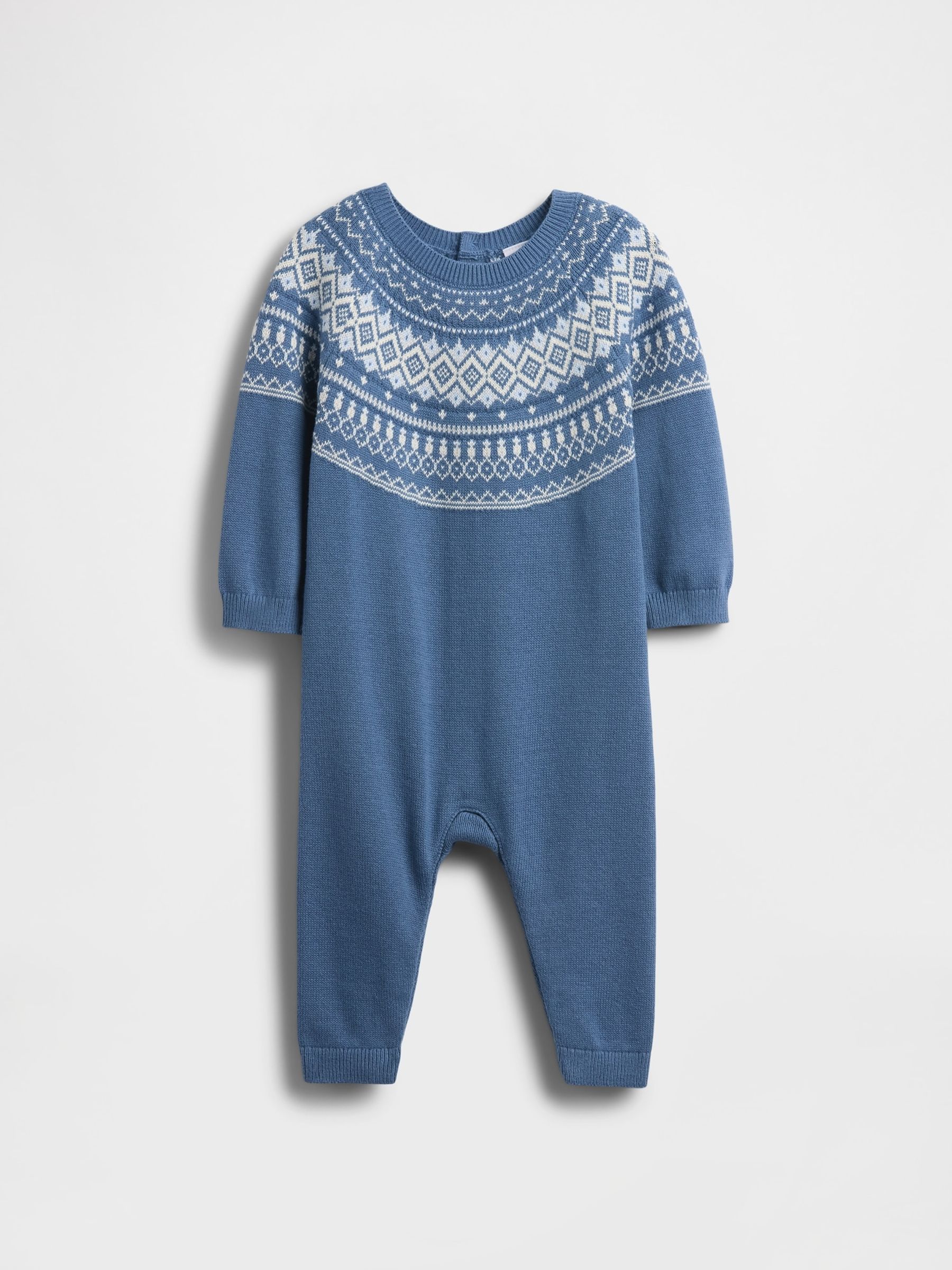 Blue Fairisle Pattern Jumper One-Piece - Image 1 of 2