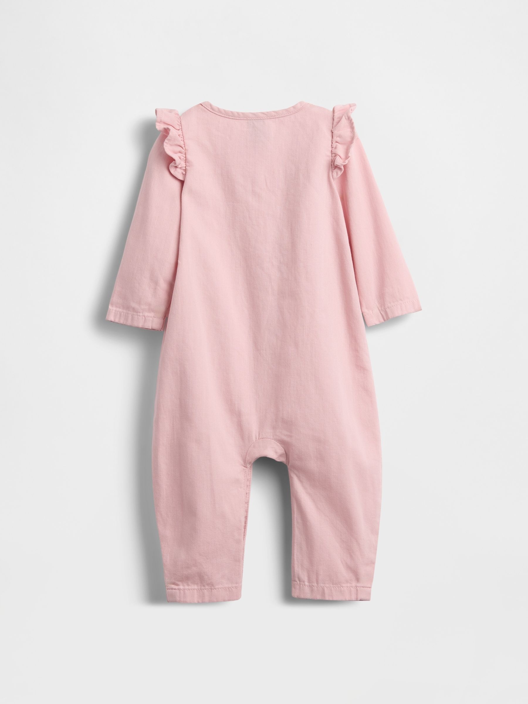 Pink Denim Heart Pocket One-Piece - Image 2 of 4