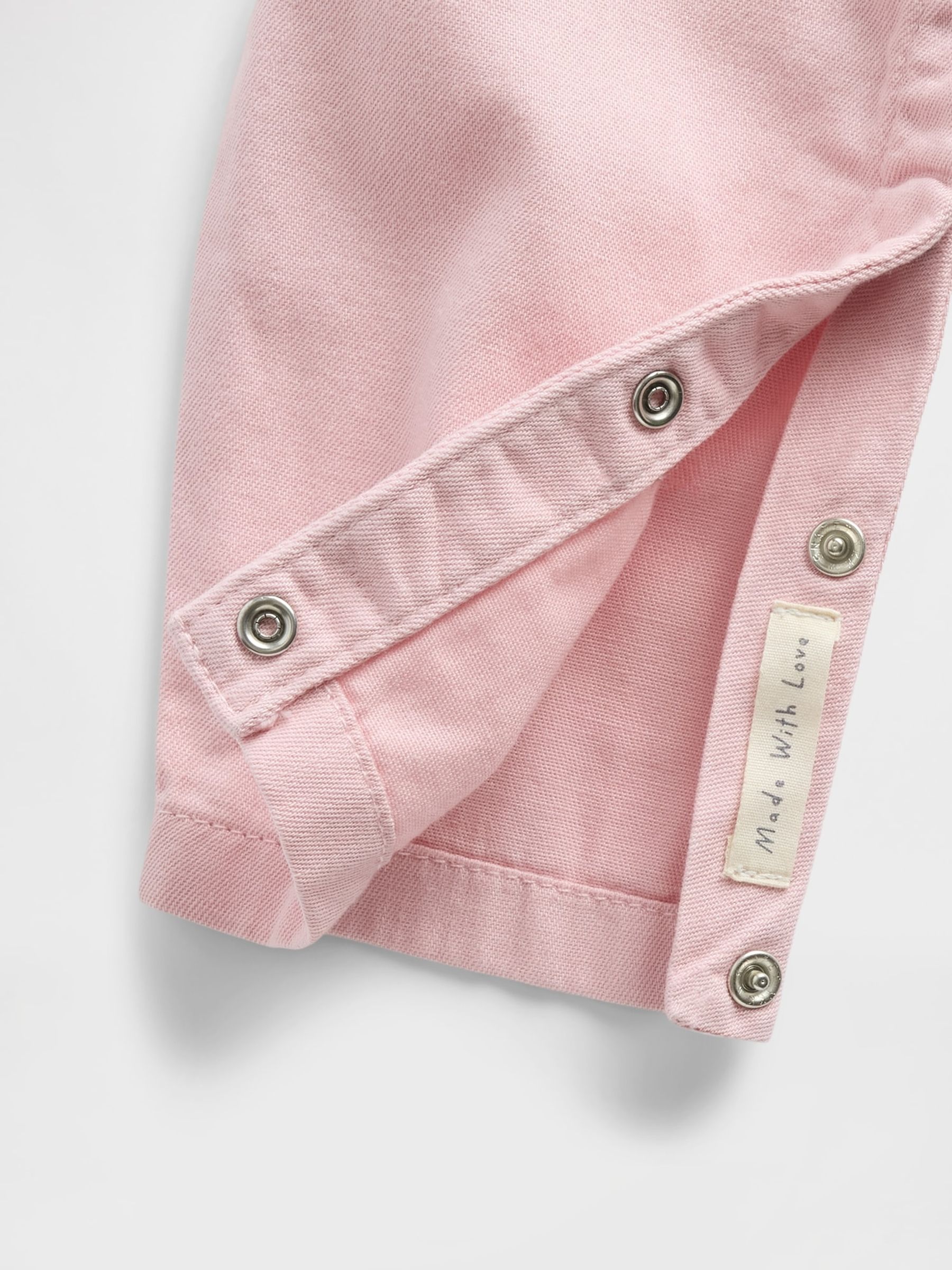 Pink Denim Heart Pocket One-Piece - Image 3 of 4