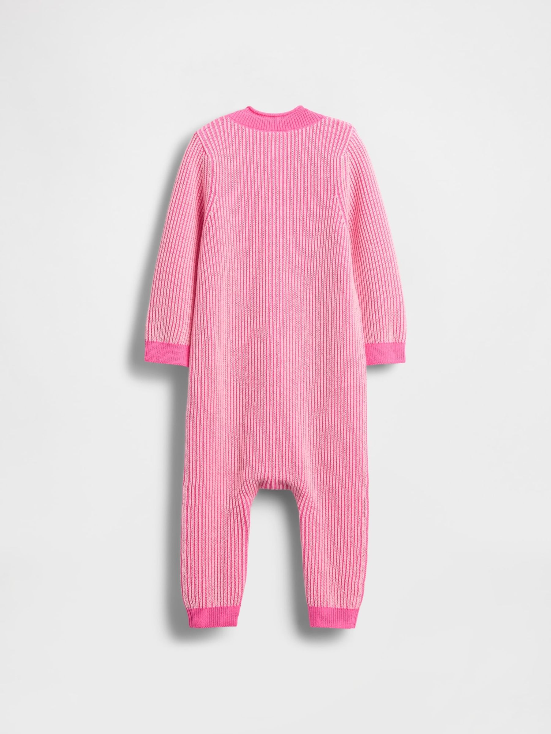 Pink Footless Knitted One-Piece - Image 2 of 3 Pink Footless Knitted One-Piece - Image 2 of 3