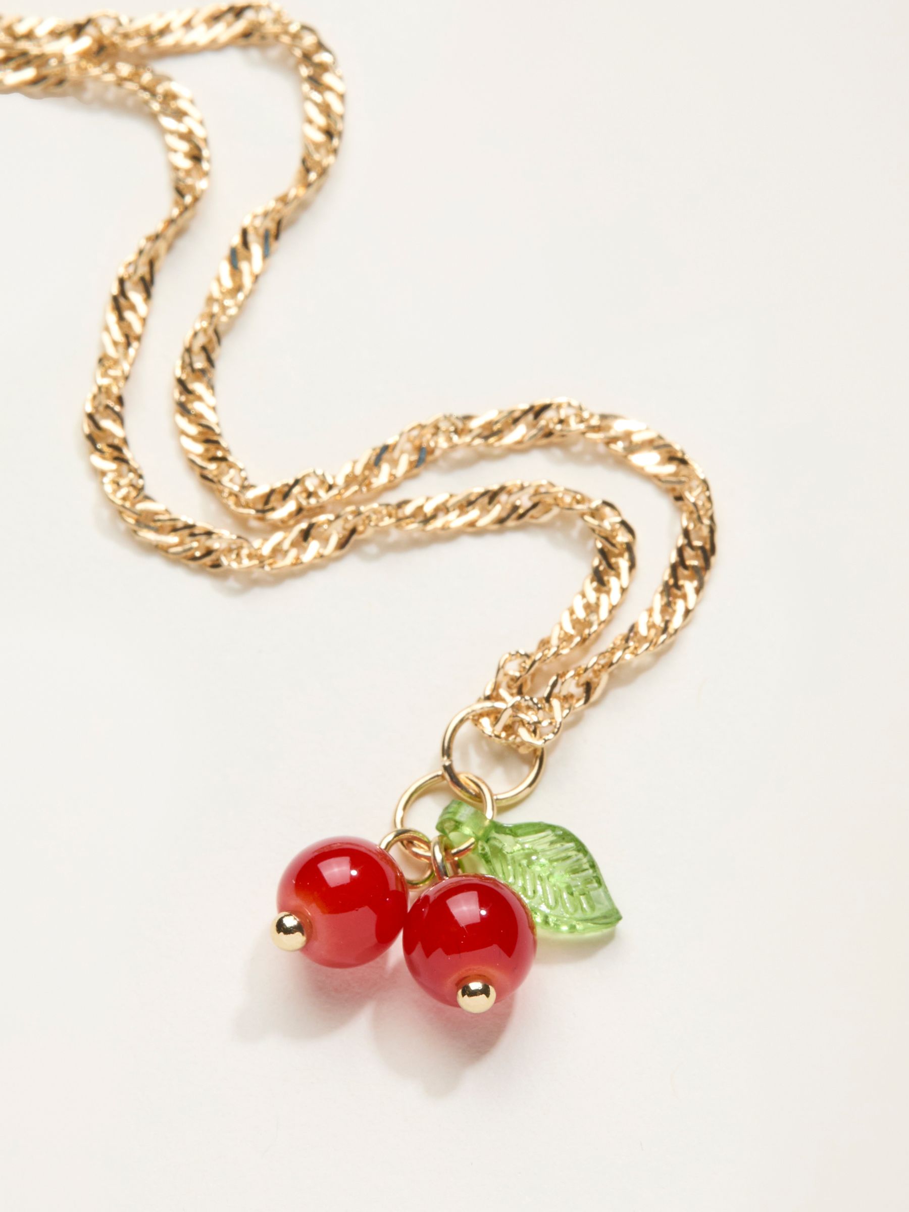 Gold Tone Cherry Necklace - Image 2 of 2