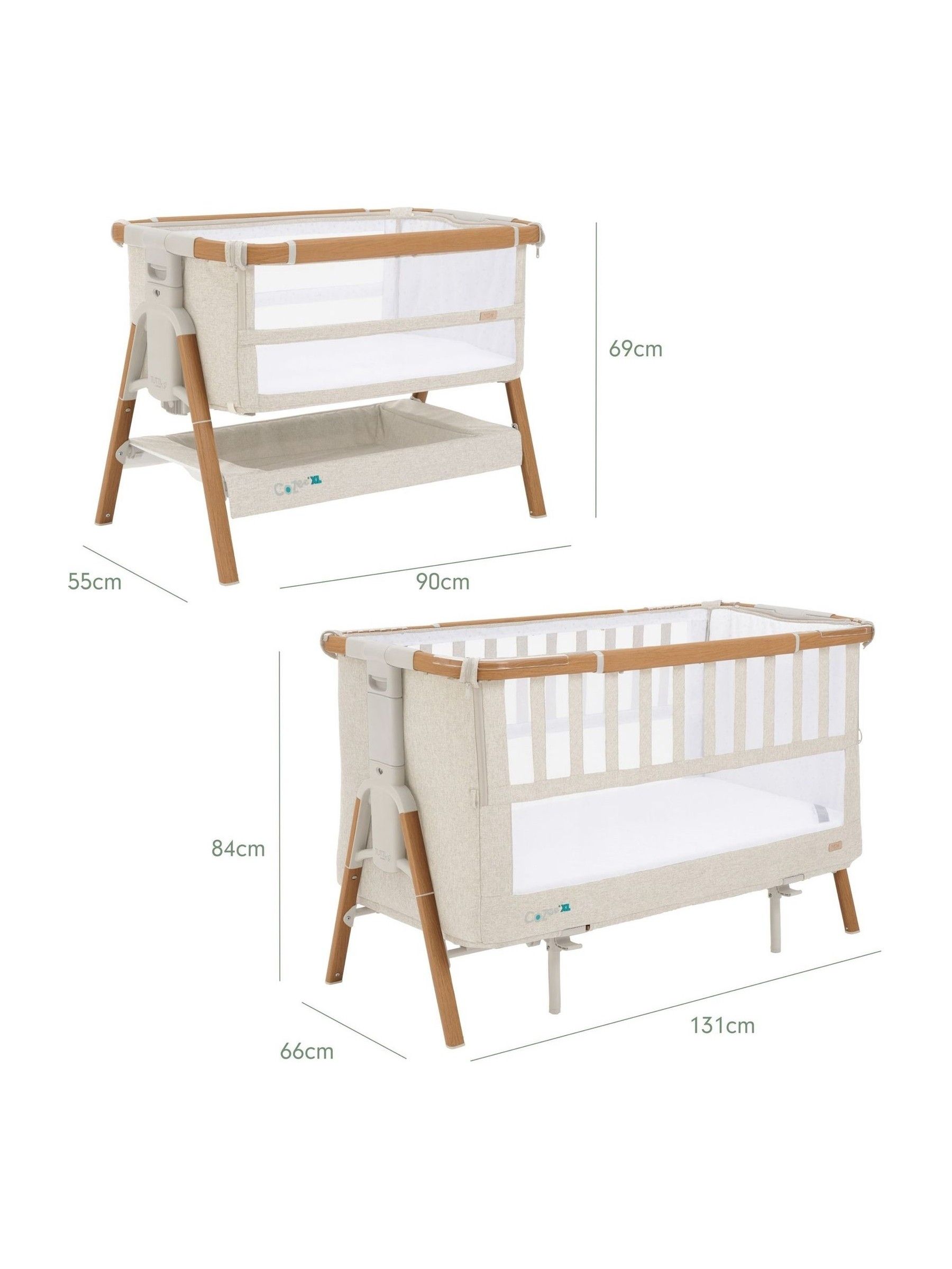 Tutti Bambini Scandi Walnut Ecru CoZee XL Bedside Crib & Cot - Image 5 of 5 Tutti Bambini Scandi Walnut Ecru CoZee XL Bedside Crib & Cot - Image 5 of 5