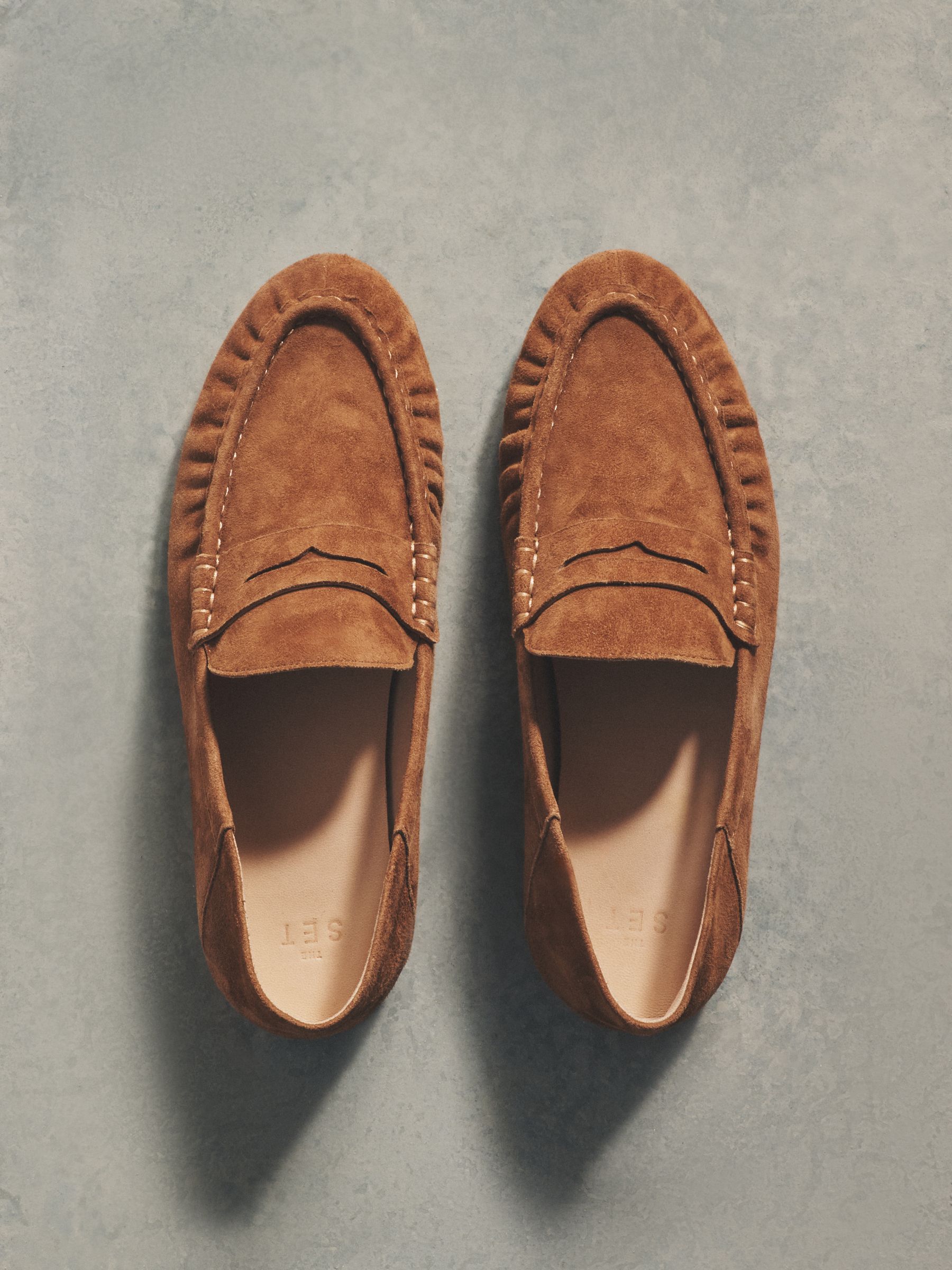 Leather Suede Loafers Tan Brown - Image 1 of 3