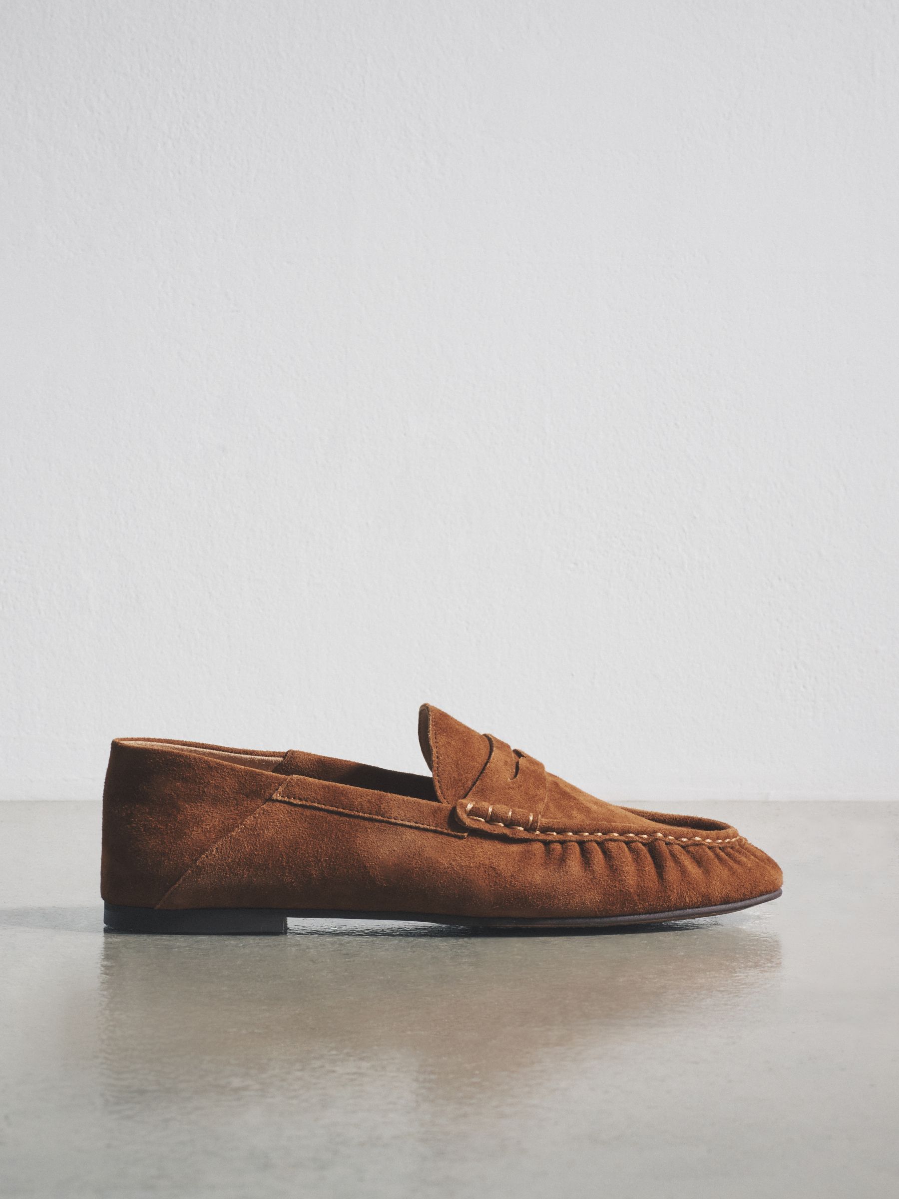Leather Suede Loafers Tan Brown - Image 2 of 3