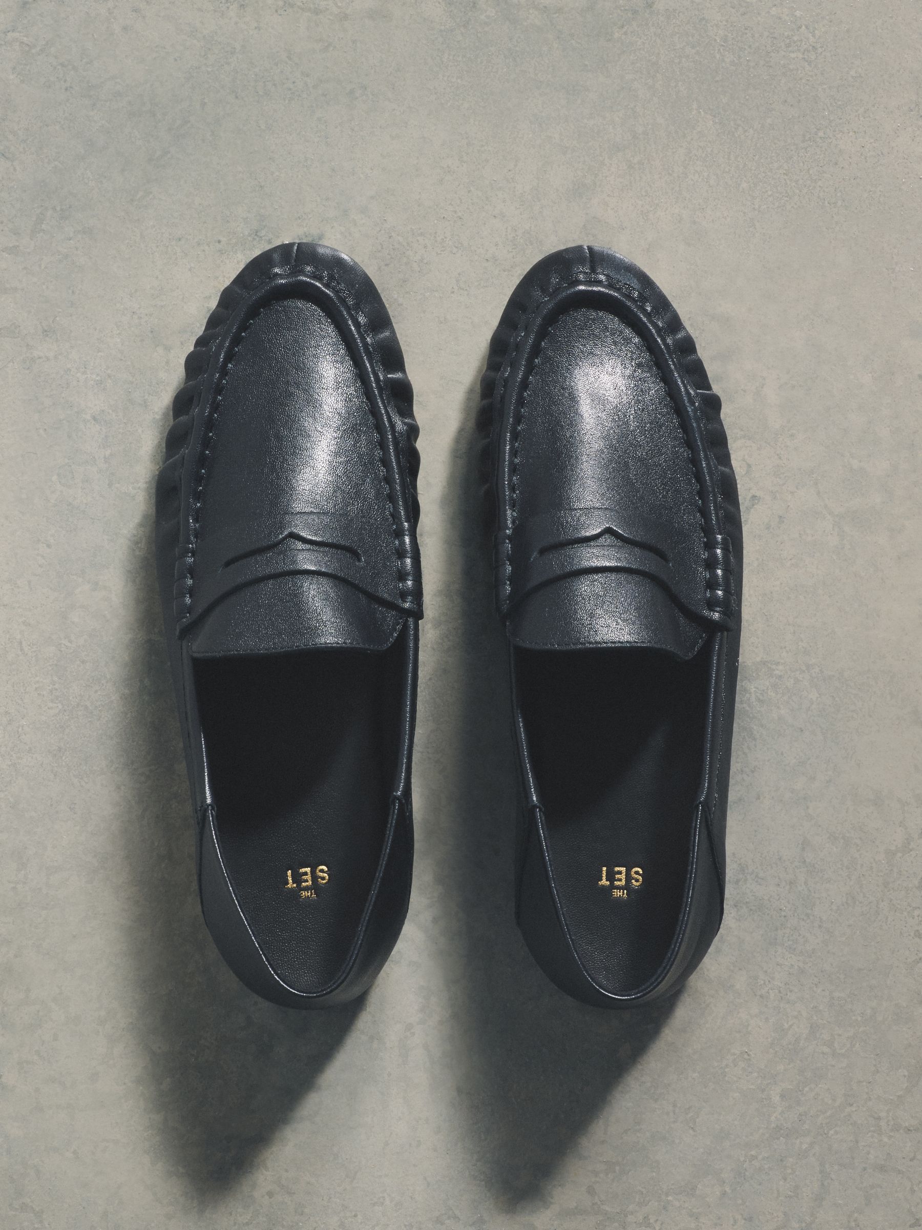 Leather Suede Loafers Black - Image 1 of 3 Leather Suede Loafers Black - Image 1 of 3