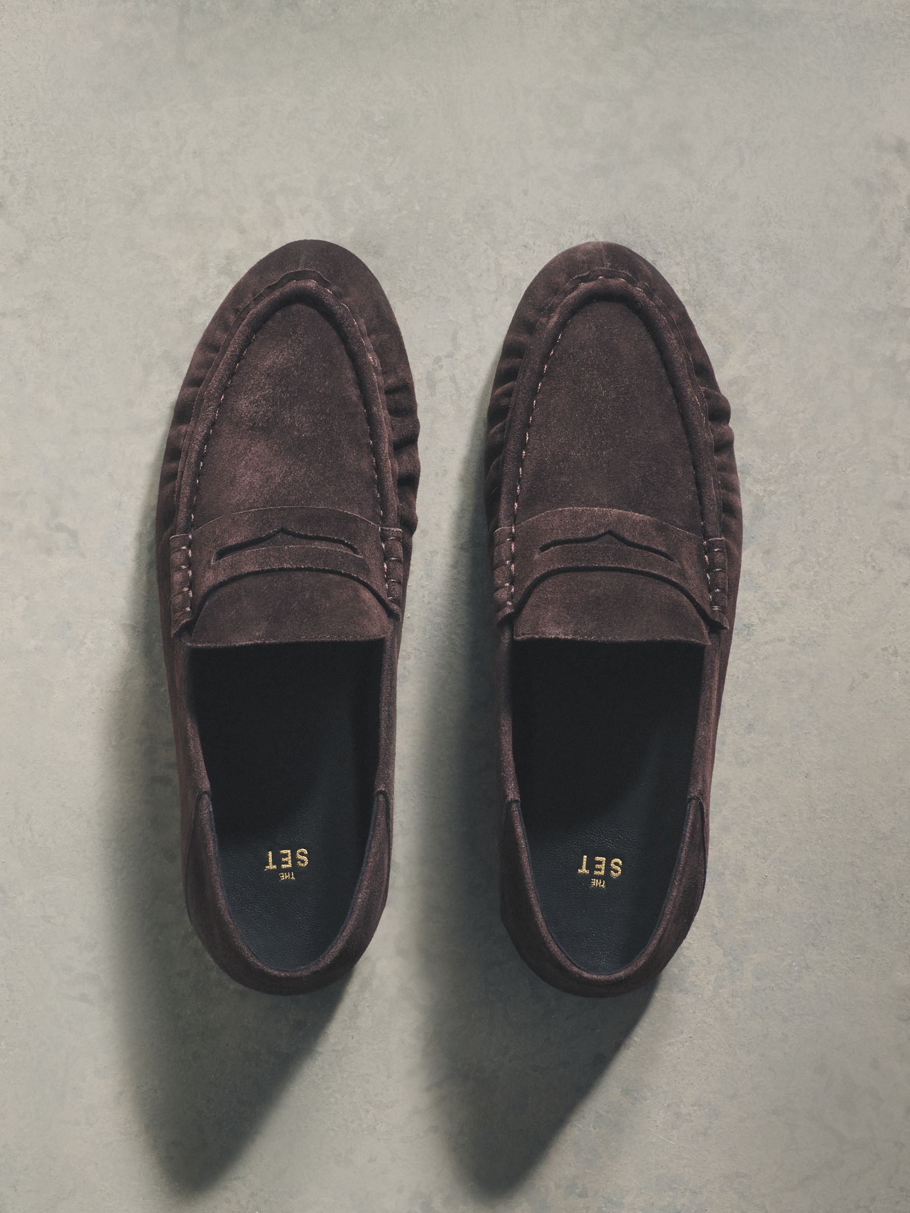 Leather Suede Loafers Chocolate Brown - Image 1 of 4