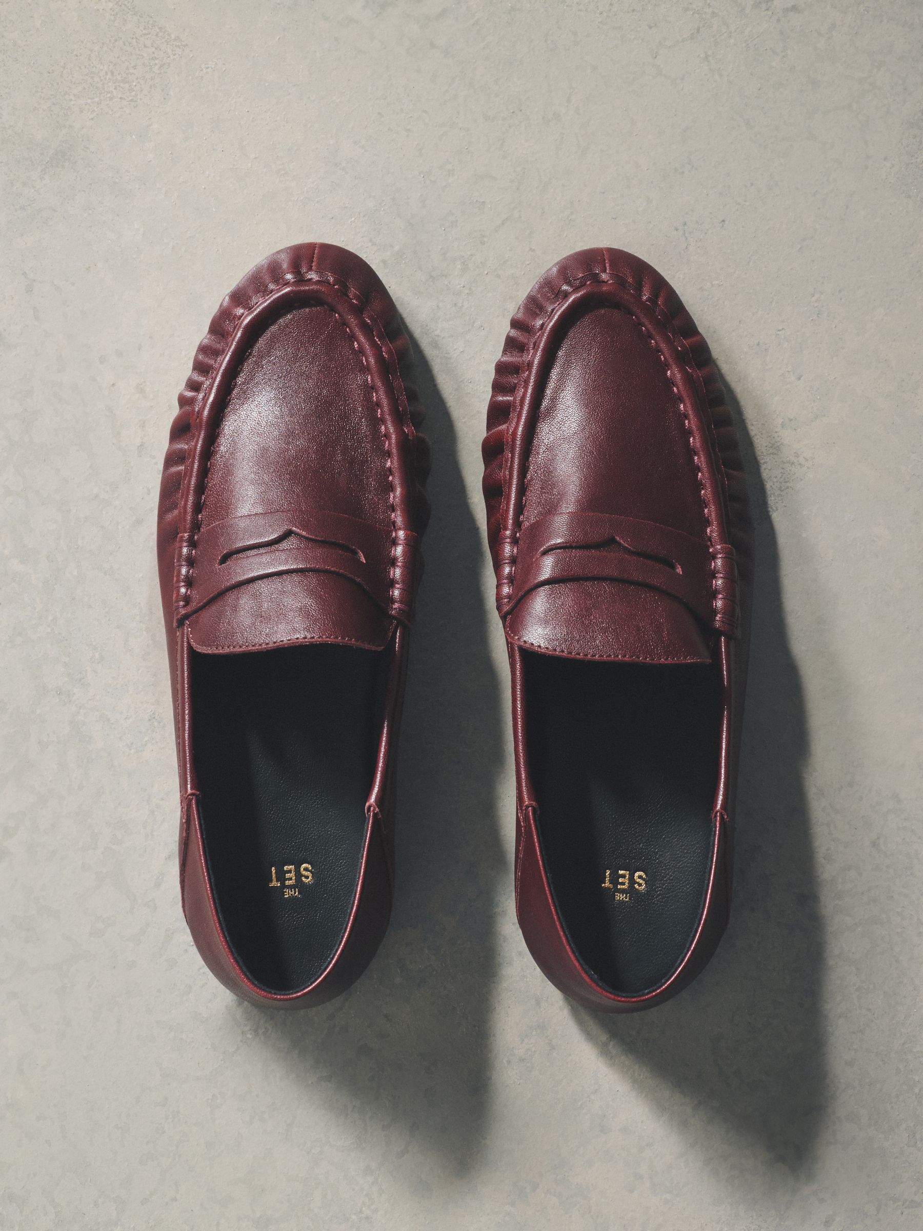 Leather Suede Loafers Burgundy Red - Image 1 of 4