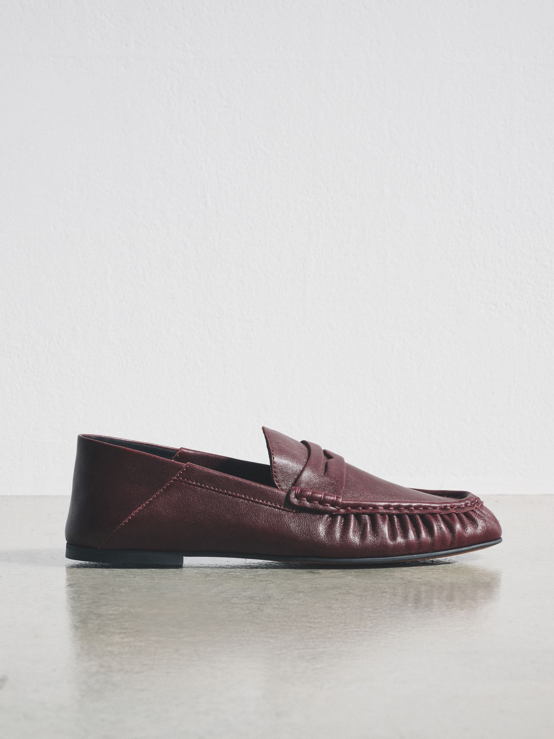 Leather Suede Loafers Burgundy Red - Image 2 of 4