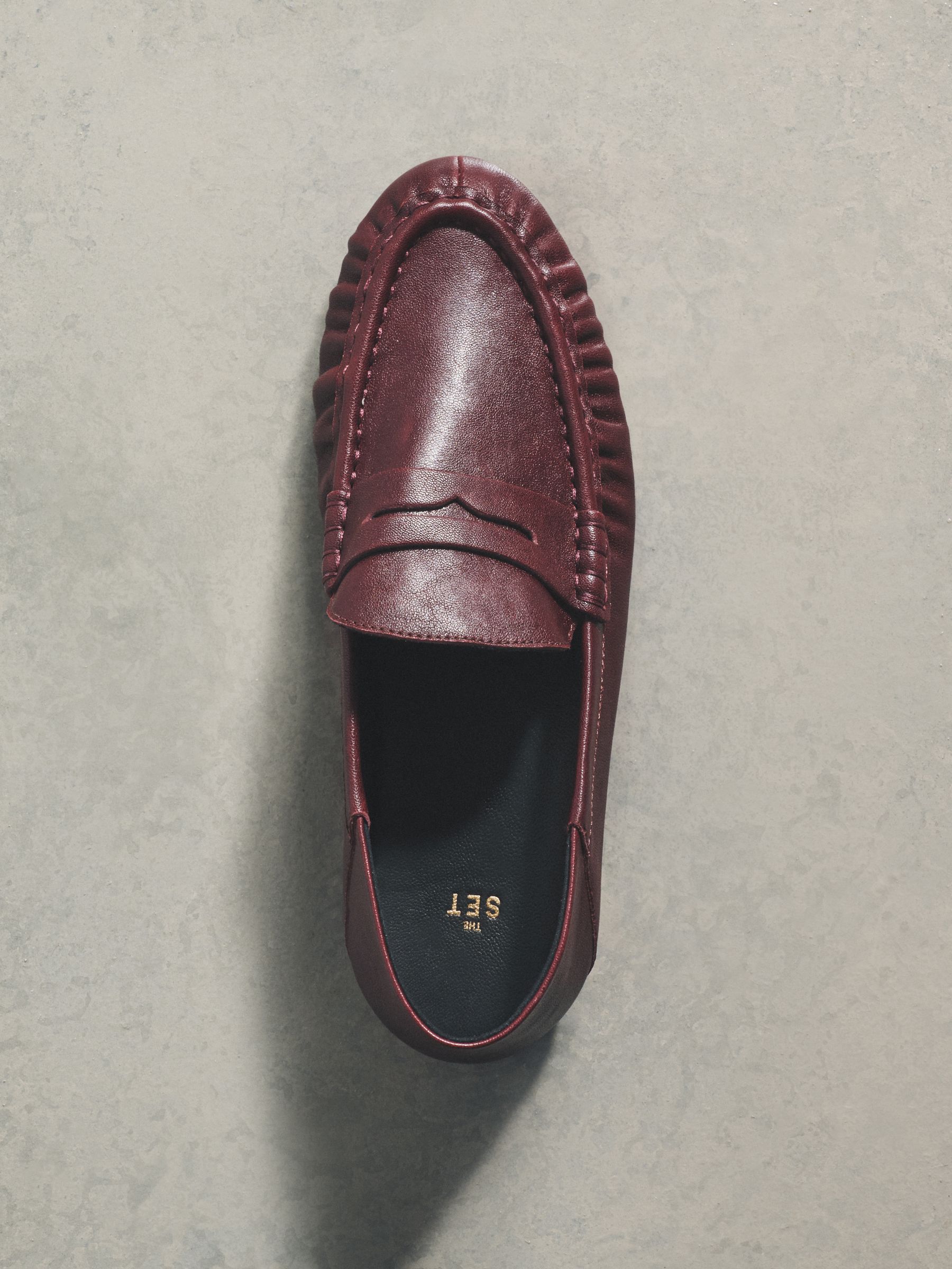 Leather Suede Loafers Burgundy Red - Image 3 of 4