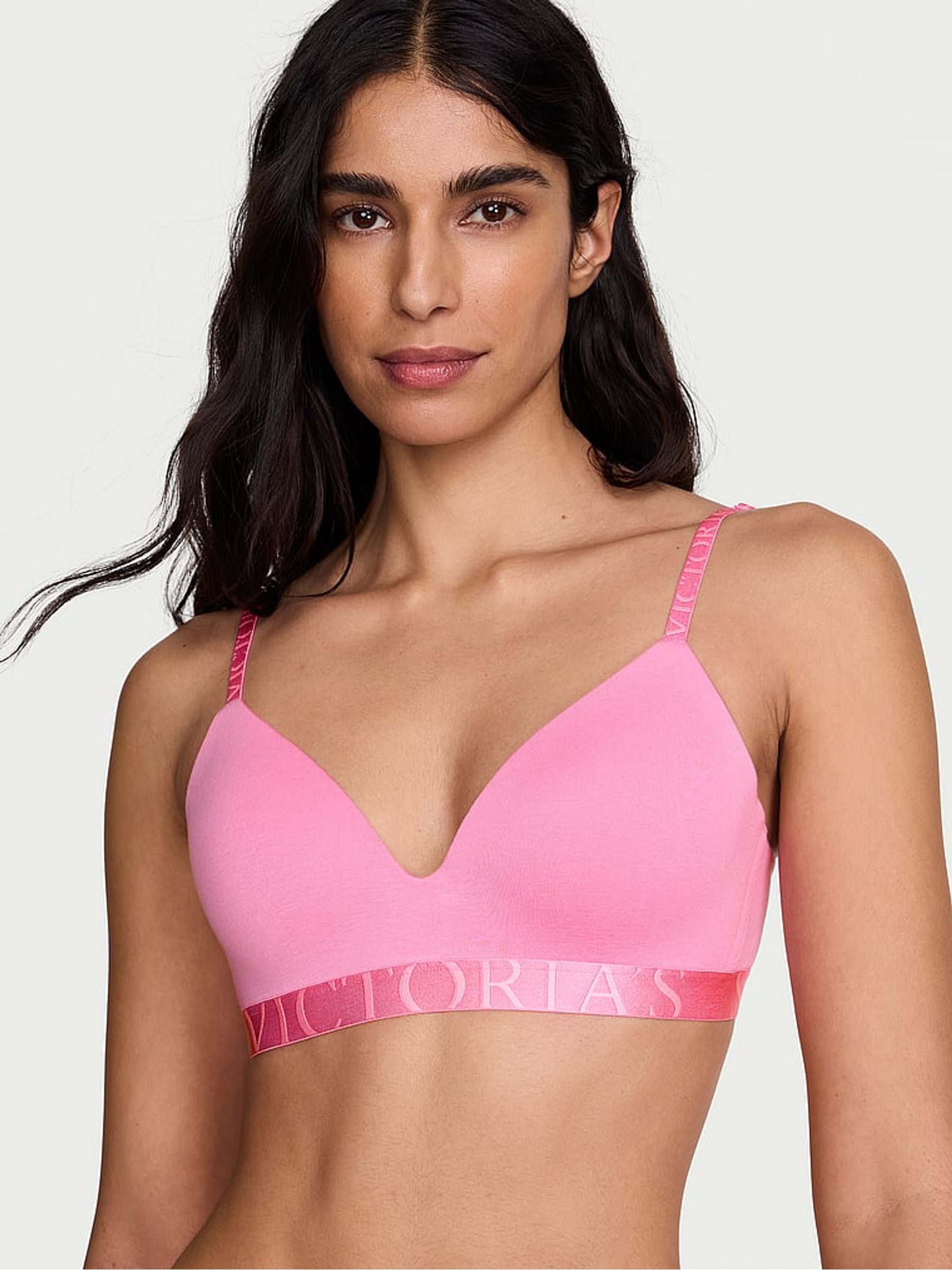 Pink Sugar Lightly Lined Non Wired Cotton Exploded Logo Bra - Image 1 of 2